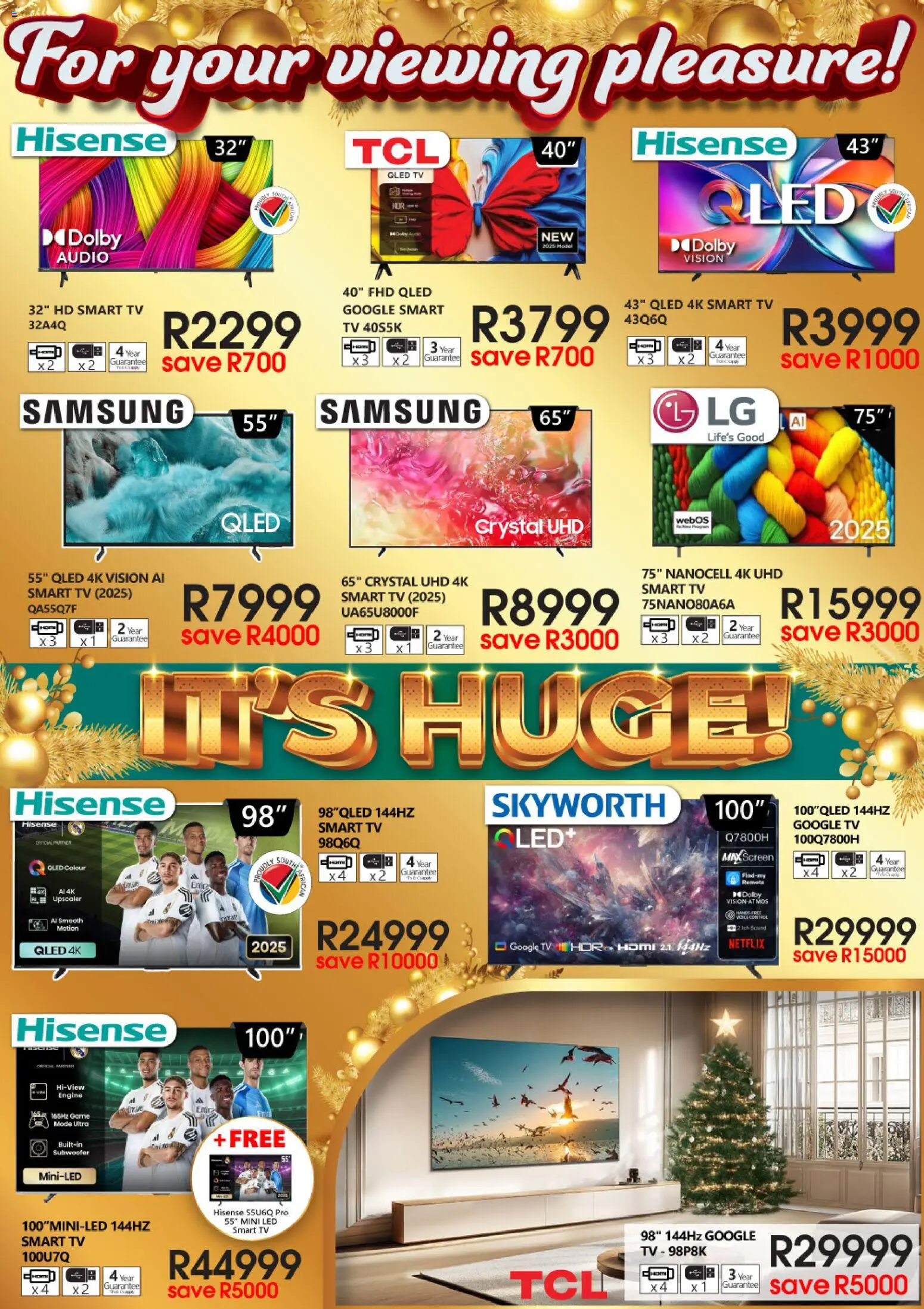 New Tafelberg Furnishers catalogue – valid from 05.12.2025 | Page: 7 | Products: Audio, TV, Subwoofer