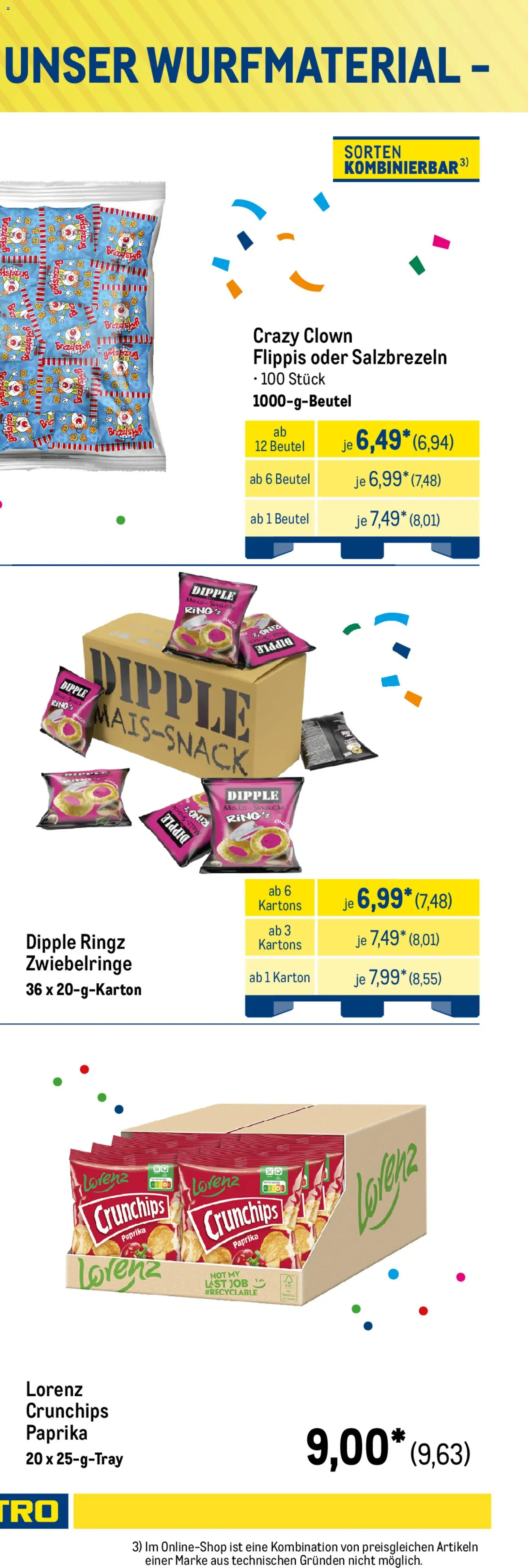 Metro Wurfmaterial Karneval – gültig ab 01.10.2025 | Seite: 19 | Produkte: Paprika, Lorenz crunchips