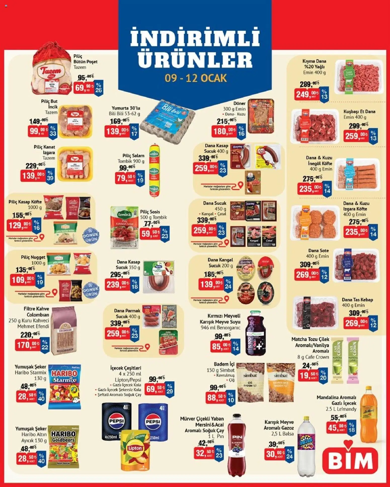 BİM İndirimli Ürünler - 09.01.2026 tarihinden itibaren geçerlidir | Sayfa: 2 | Ürünler: Çatal, Salam, Meyve, Gazlı içecek