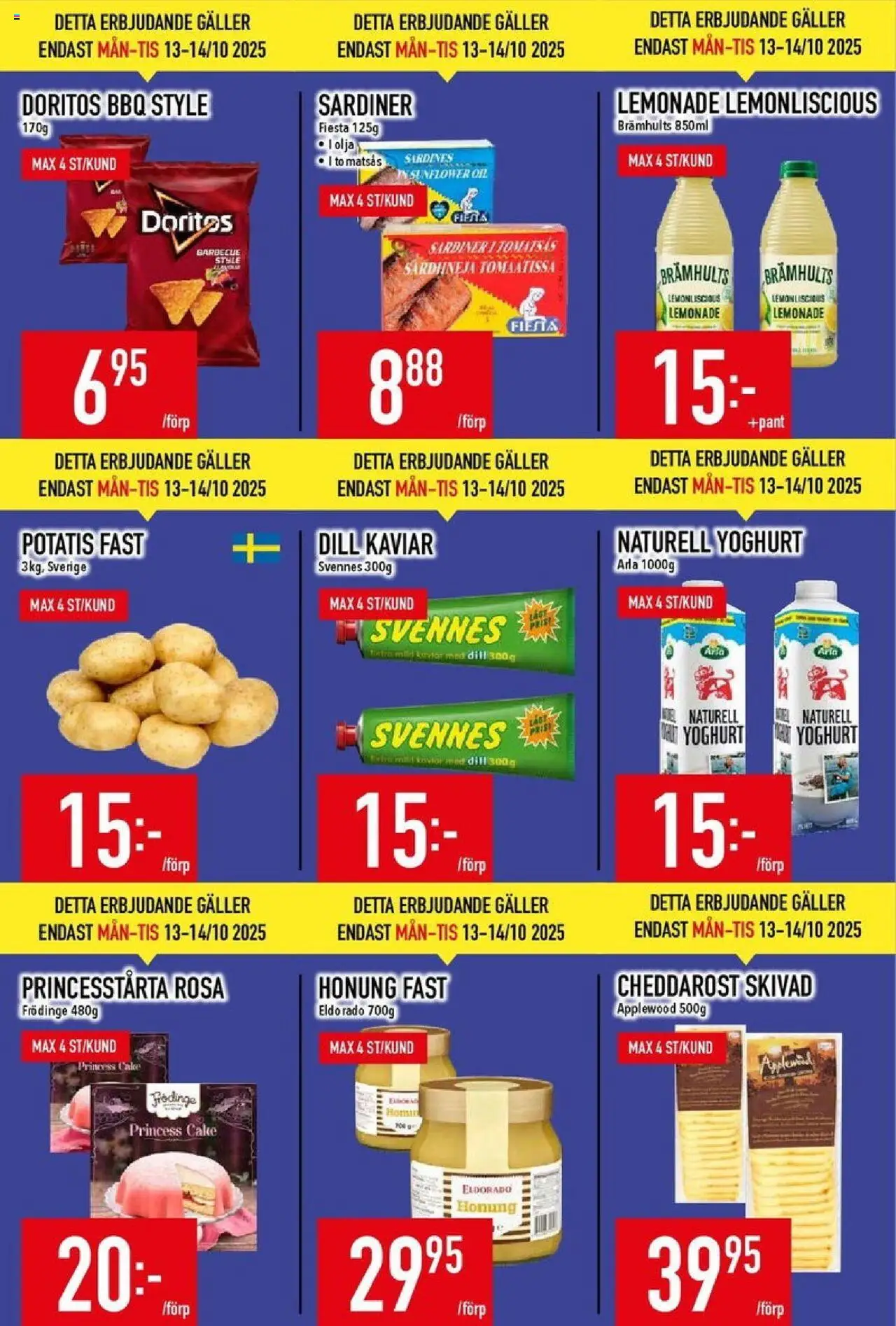 Matdax reklamblad aktuell från 13.10.2025 | Sida: 2 | Produkter: Galler, Frö, Yoghurt, Olja