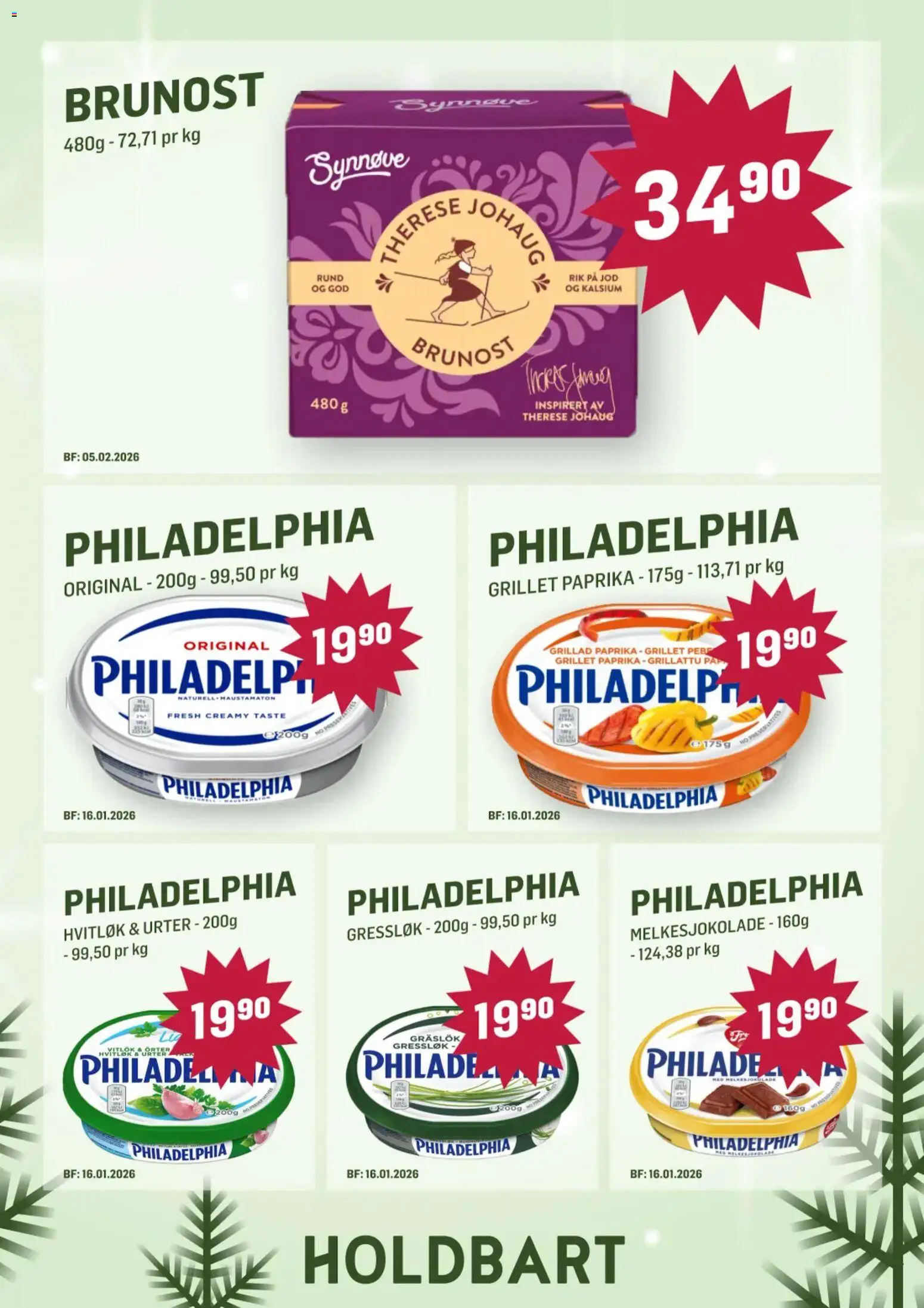 {H1} | Side: 2 | Produkter: Brunost, Paprika, Urter, Gressløk