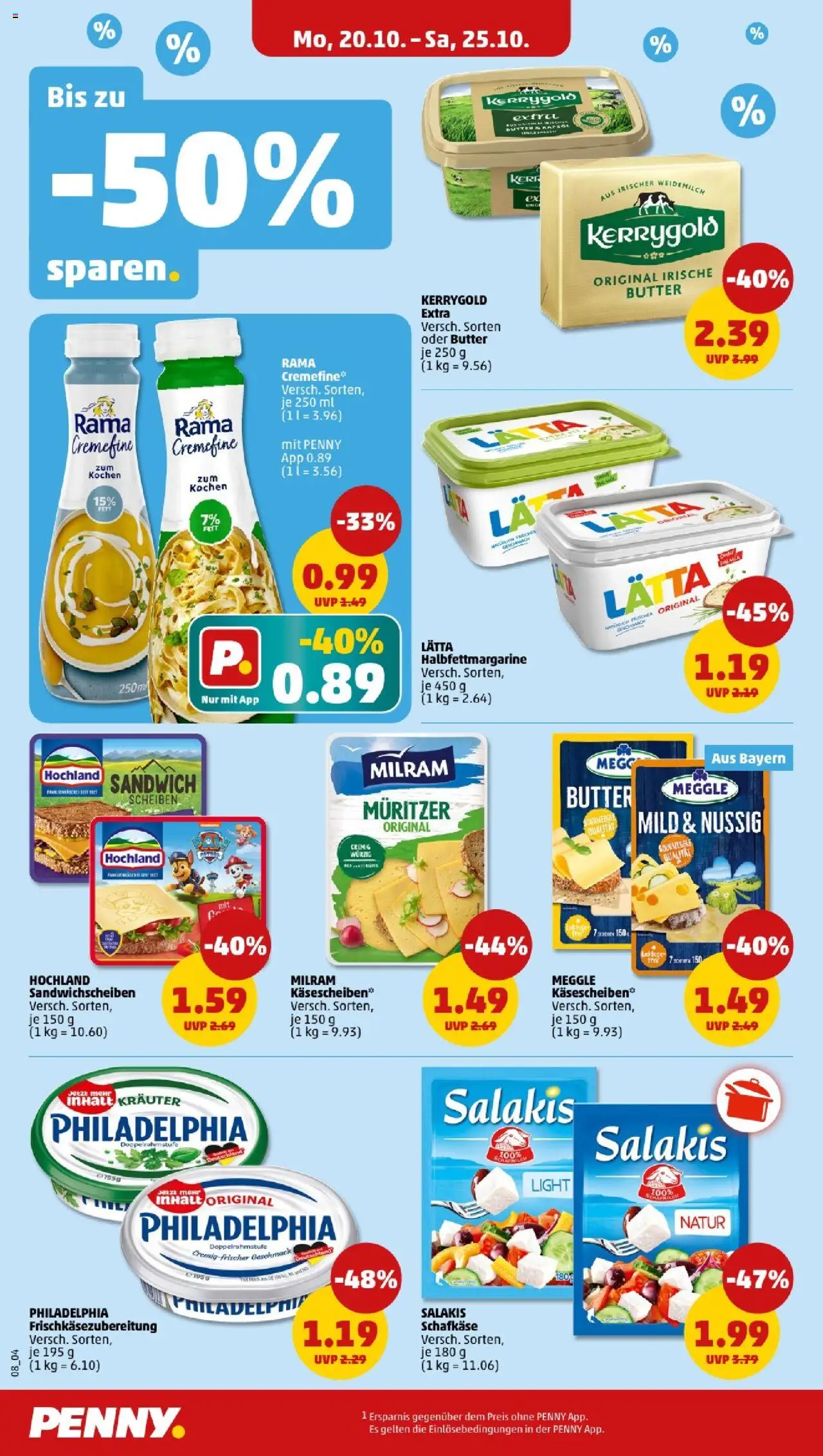 Penny - Bayern – gültig ab 20.10.2025 | Seite: 8 | Produkte: Rama, Milram, Lätta, Kerrygold butter