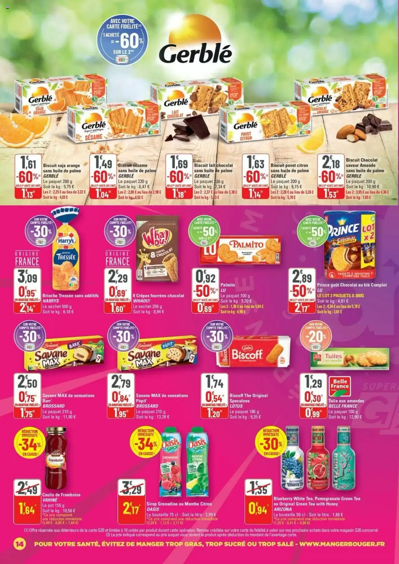  | Page: 14 | Produits: Framboise, Orange, Lait, Thé