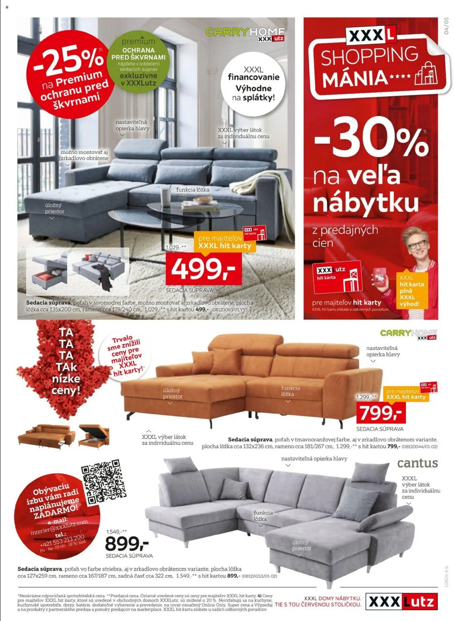 Nové XXXLutz akcie – leták je platný od 20.04.2026 | Strana: 5 | Produkty: Sedacia súprava