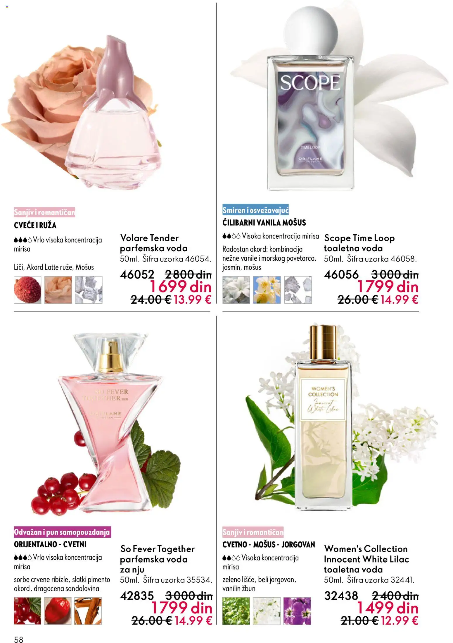 Oriflame katalog - važi od 28.01.2026 | Strana: 58 | Proizvode: Toaletna voda, So, Voda