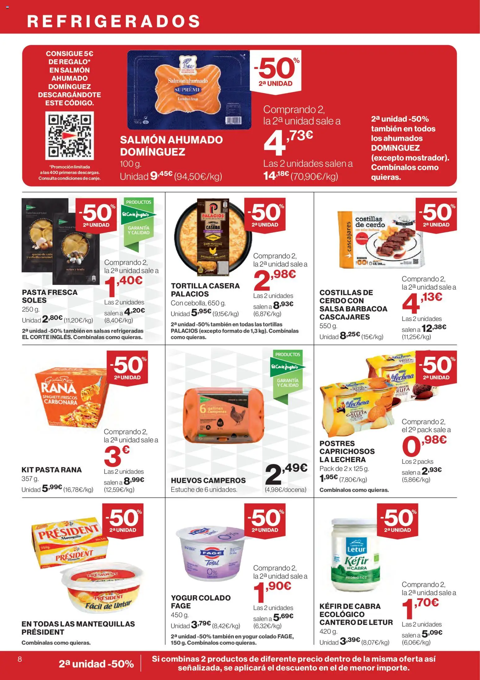 Supercor Canarias │ válido desde el 09.04.2026 | Página: 8 | Productos: Yogur, Huevos, Cerdo, Salmón ahumado