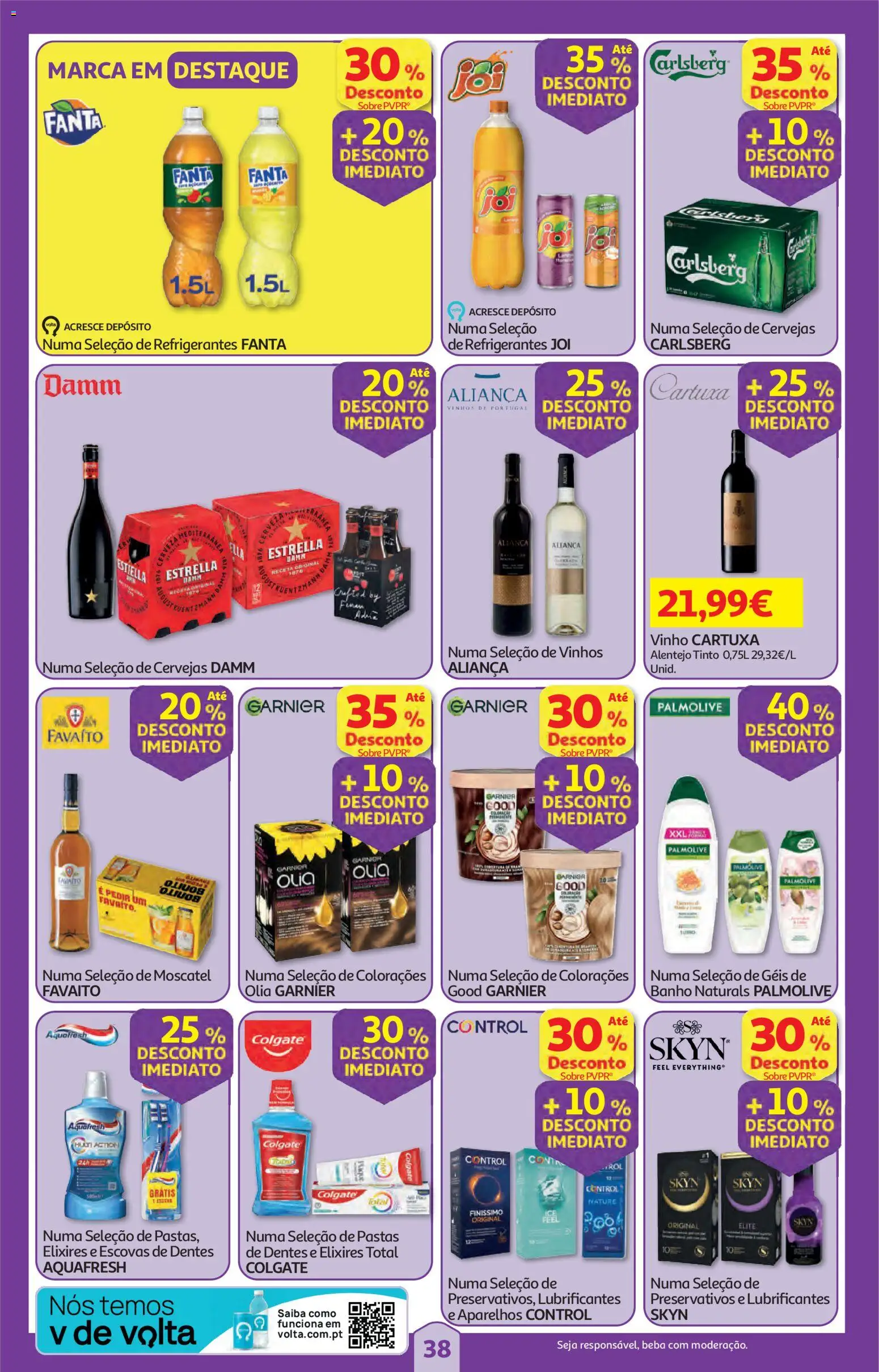 Auchan folheto │ válido de 16.04.2026 | Página: 38 | Produtos: Fanta, Preservativos, Banho, Vinho
