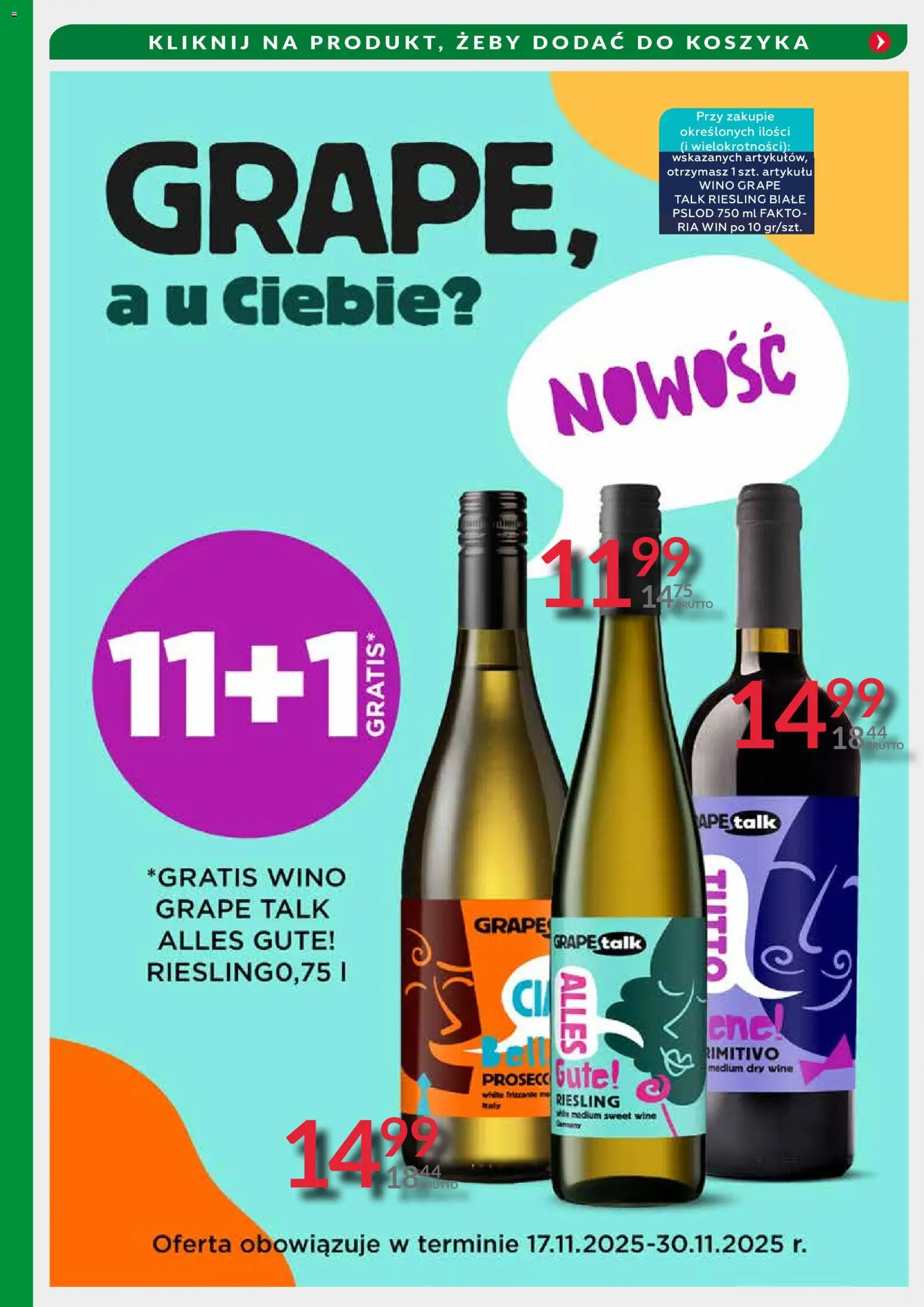 Eurocash Gazetka - Targi Jesień od 17.11.2025 | Strona: 10 | Produkty: Riesling, Wino