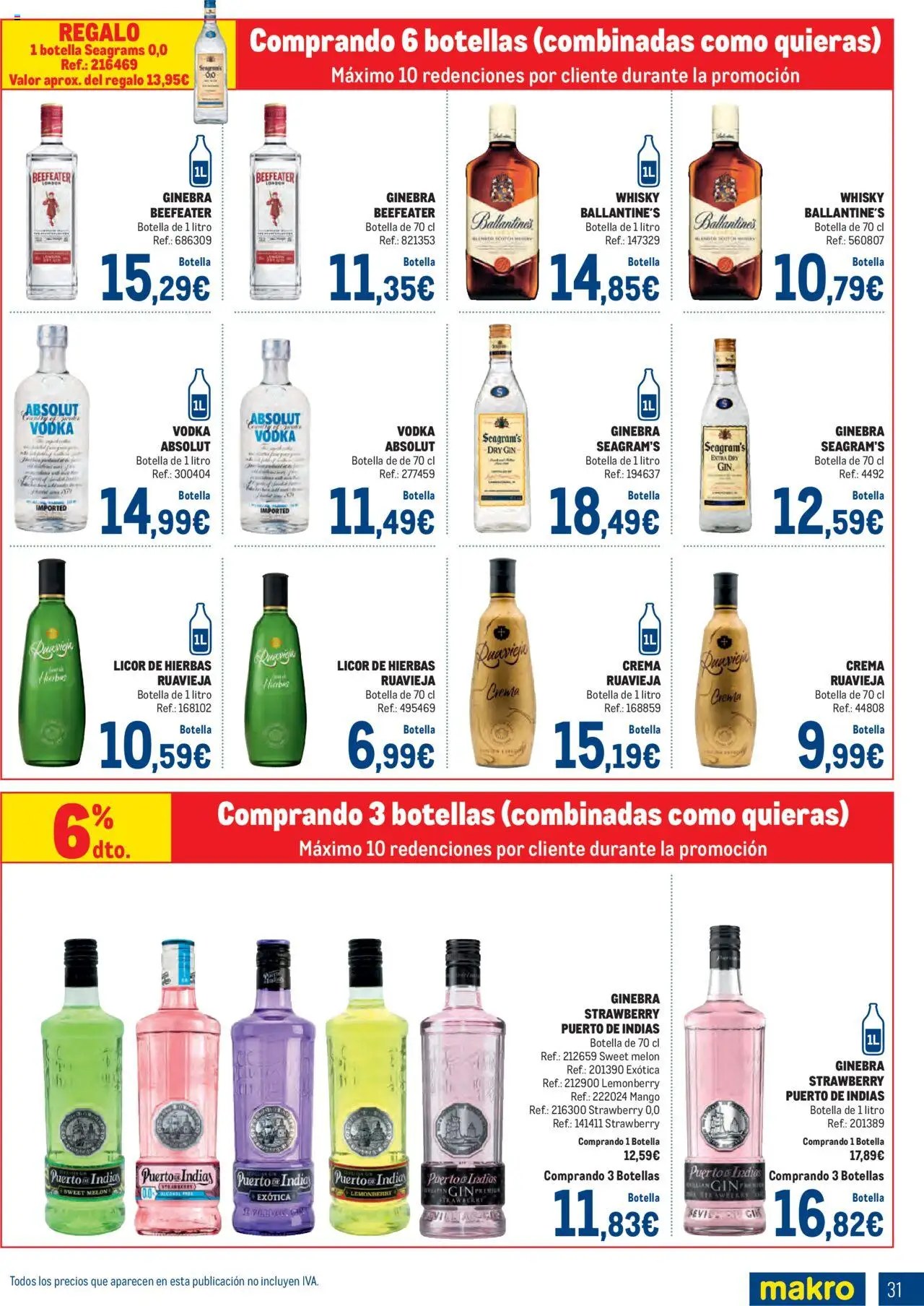 Makro - Bebidas Especial Verano Cataluña │ válido desde el 04.08.2025 | Página: 31 | Productos: Licor, Ginebra, Whisky, Ρούτερ