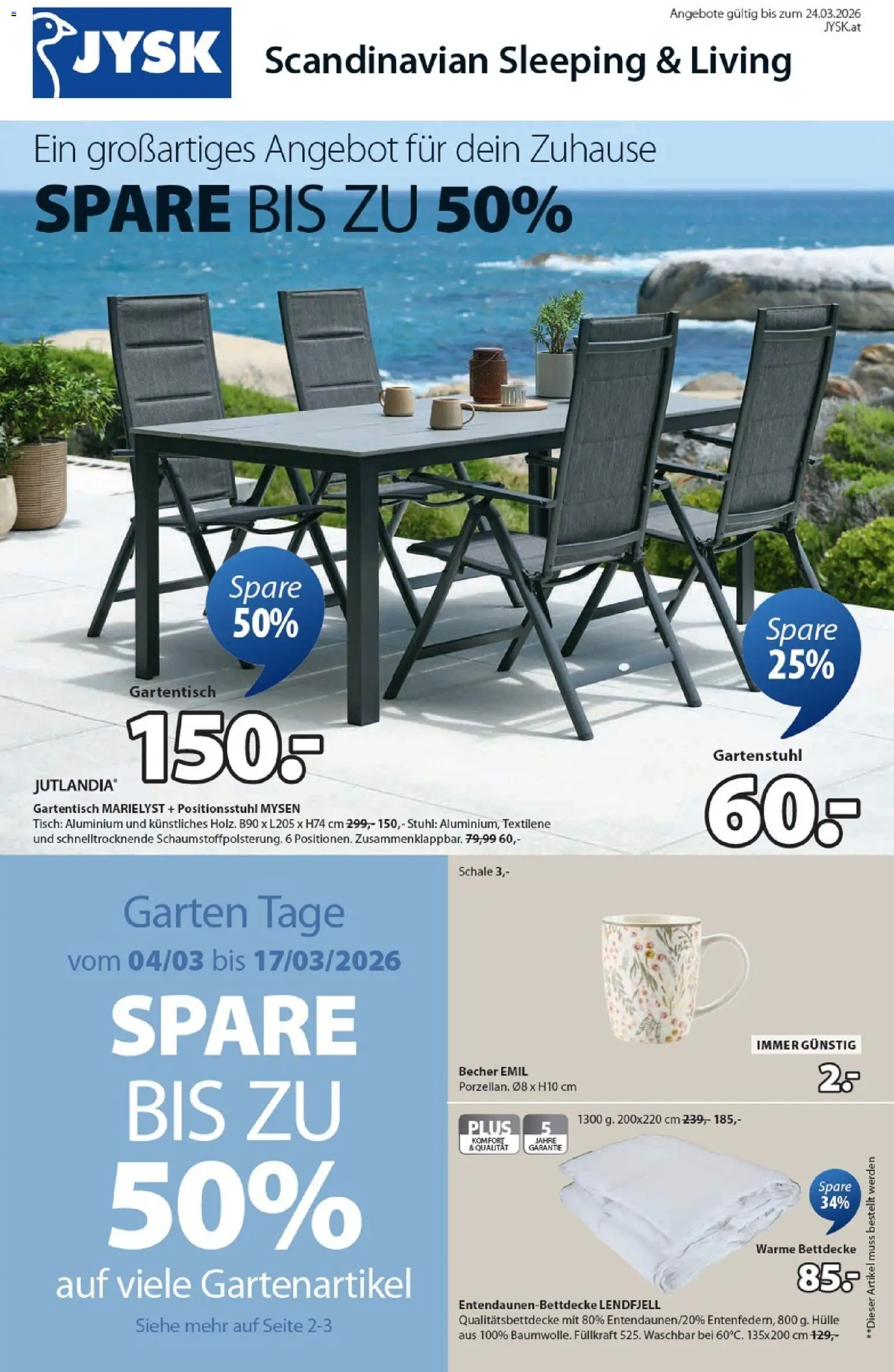 JYSK Prospekt aktuell gültig ab 04.03.2026 | Seite: 1 | Produkte: Hülle, Tisch, Stuhl