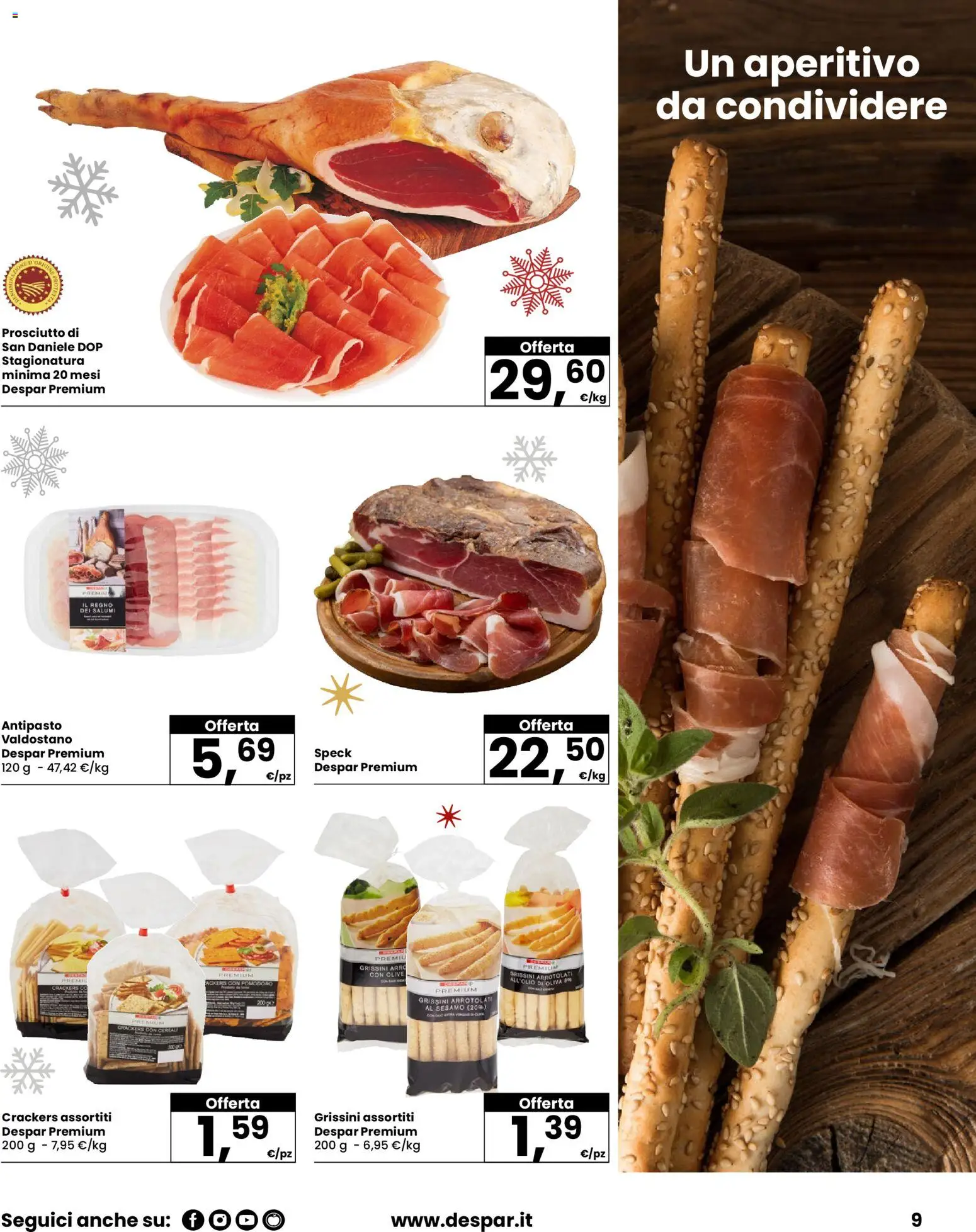 Volantino Despar del 04.12.2025 | Pagina: 9 | Prodotti: Cereali, Olive, Crackers, Grissini