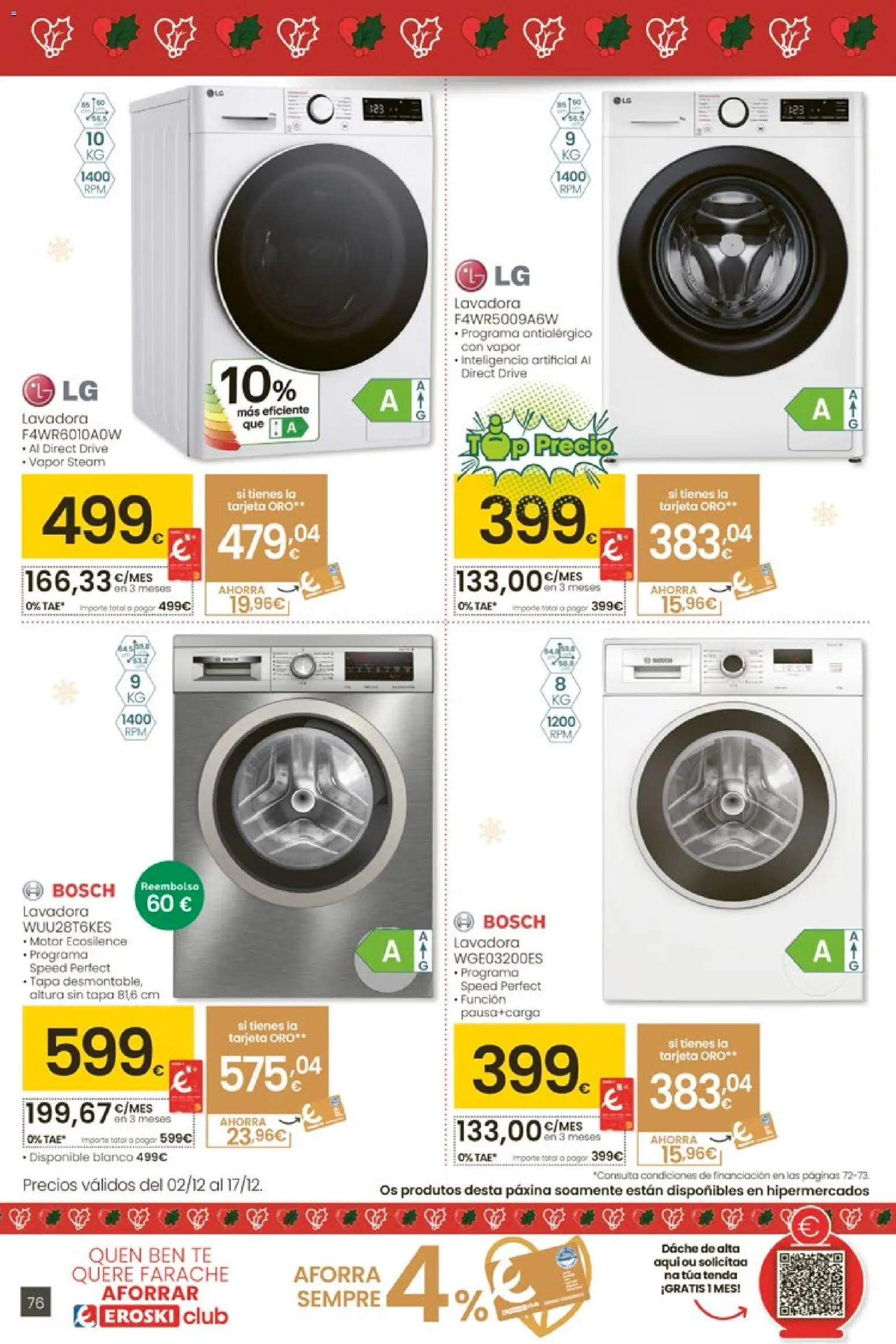 Eroski - Center │ válido desde el 27.11.2025 | Página: 76 | Productos: Té, Lavadora