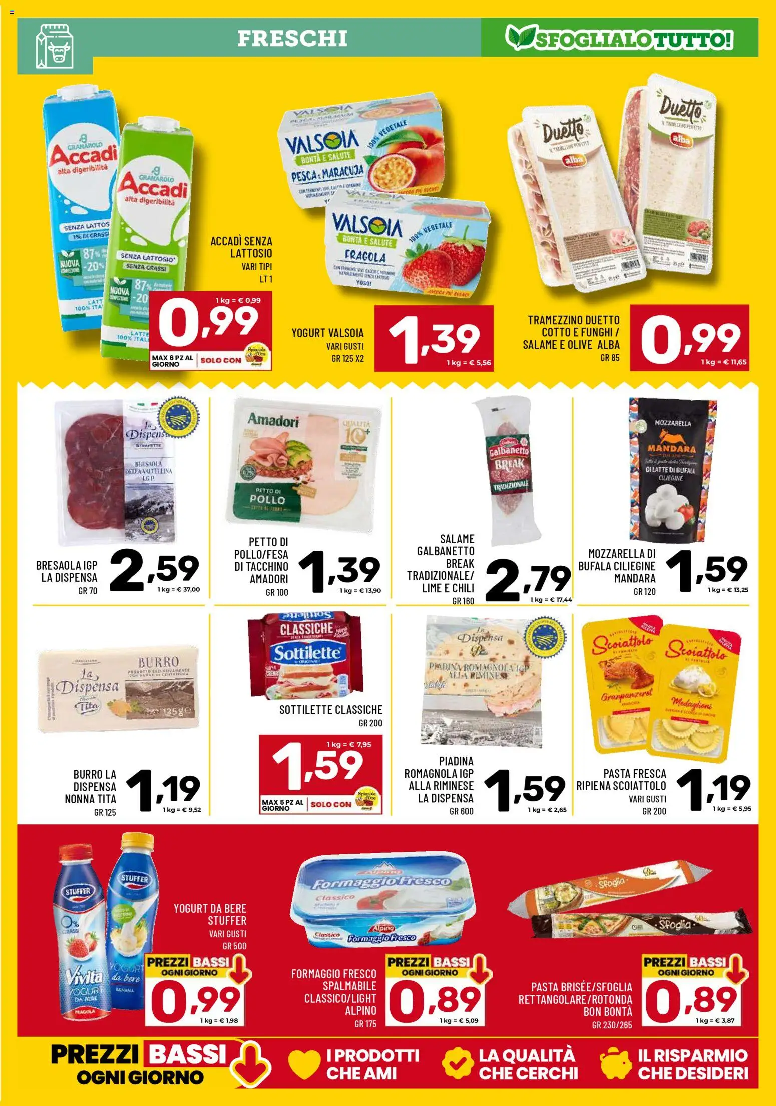 Volantino Il Centesimo del 28.04.2026 | Pagina: 7 | Prodotti: Tacchino, Mozzarella, Burro, Tramezzino