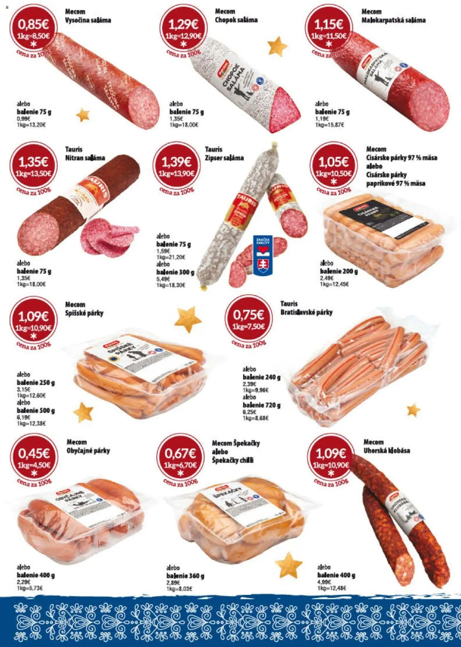 Nové KARMEN CBA akcie – leták je platný od 01.12.2025 | Strana: 26 | Produkty: Saláma, Klobása, Chilli, Párky