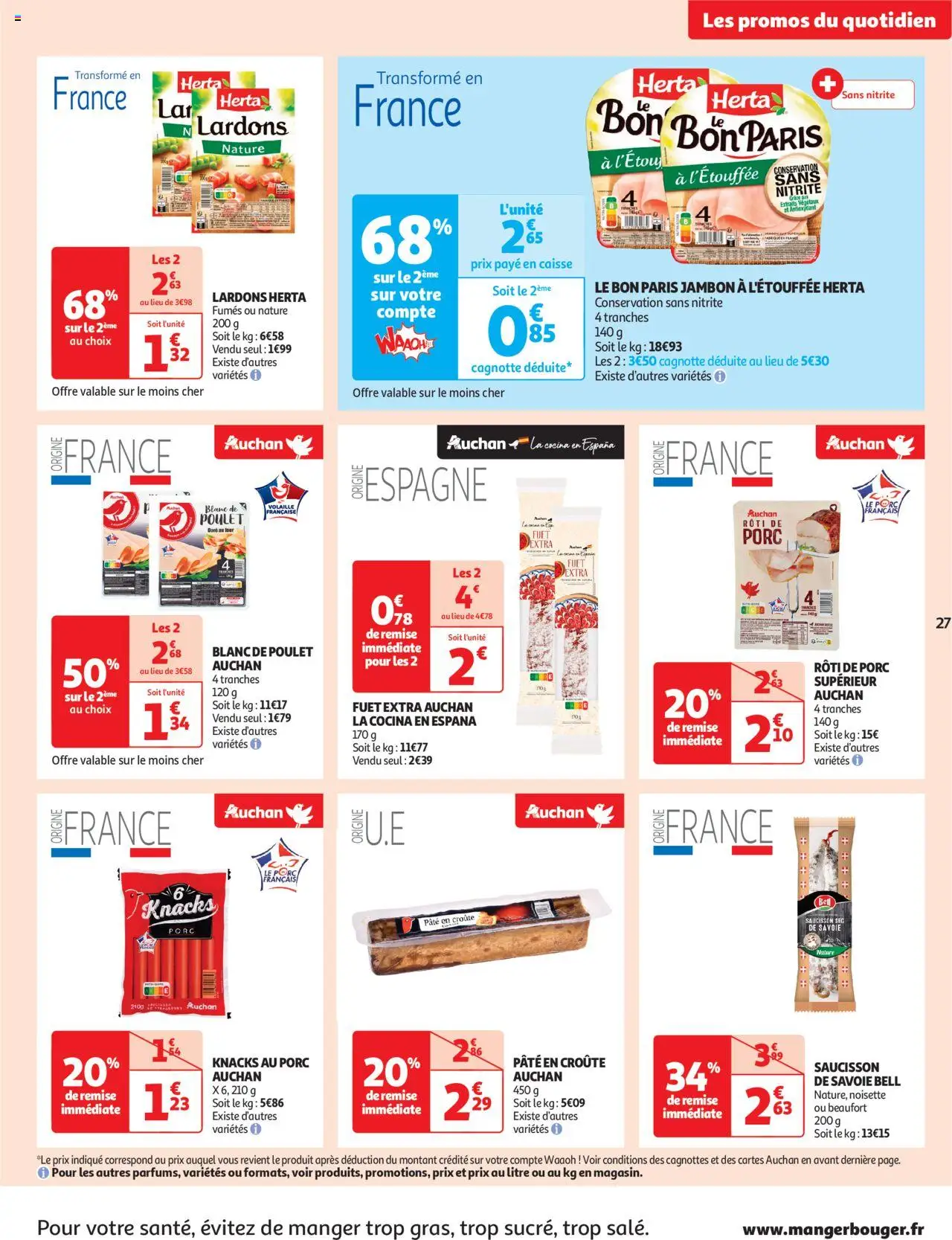  | Page: 27 | Produits: Saucisson sec, Beaufort, Noisette, Jambon
