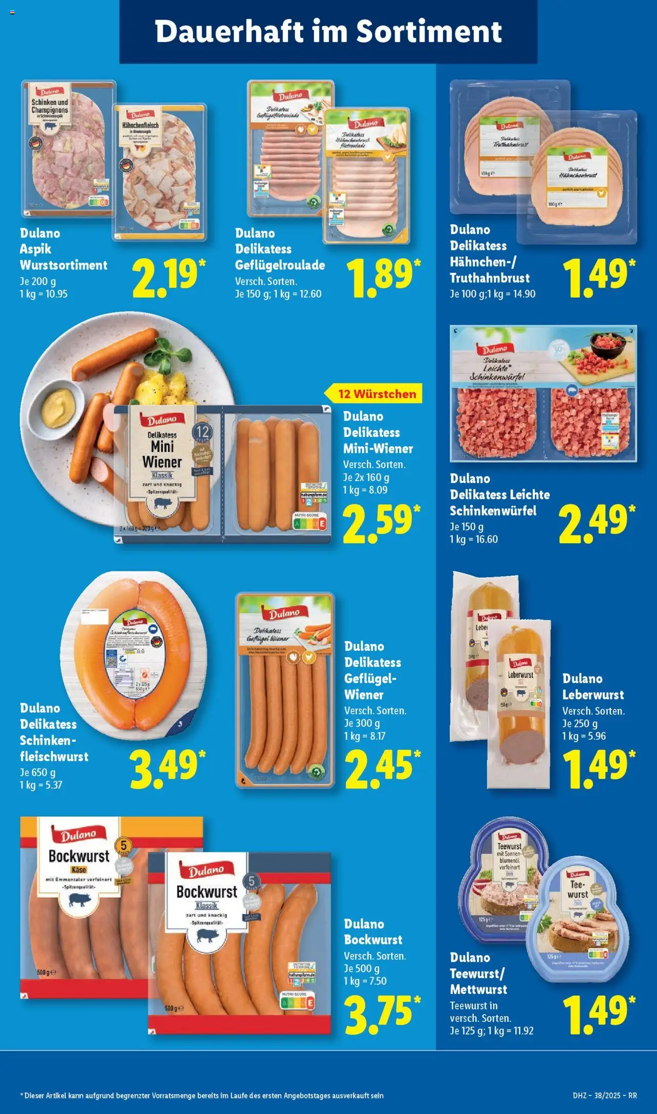 Lidl Prospekt Bestwig – gültig ab 15.09.2025 | Seite: 13 | Produkte: Bockwurst, Käse, Champignons, Tee
