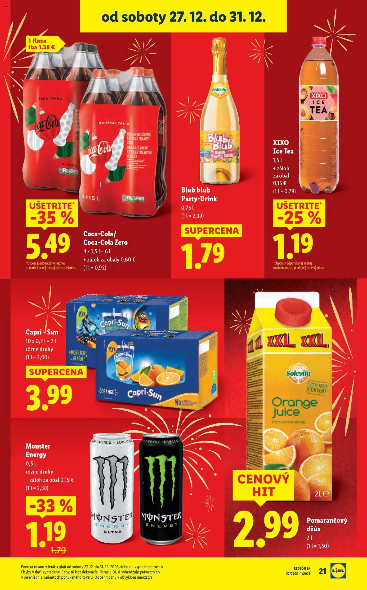 Nové Lidl akcie – leták je platný od 27.12.2025 | Strana: 25 | Produkty: Džús
