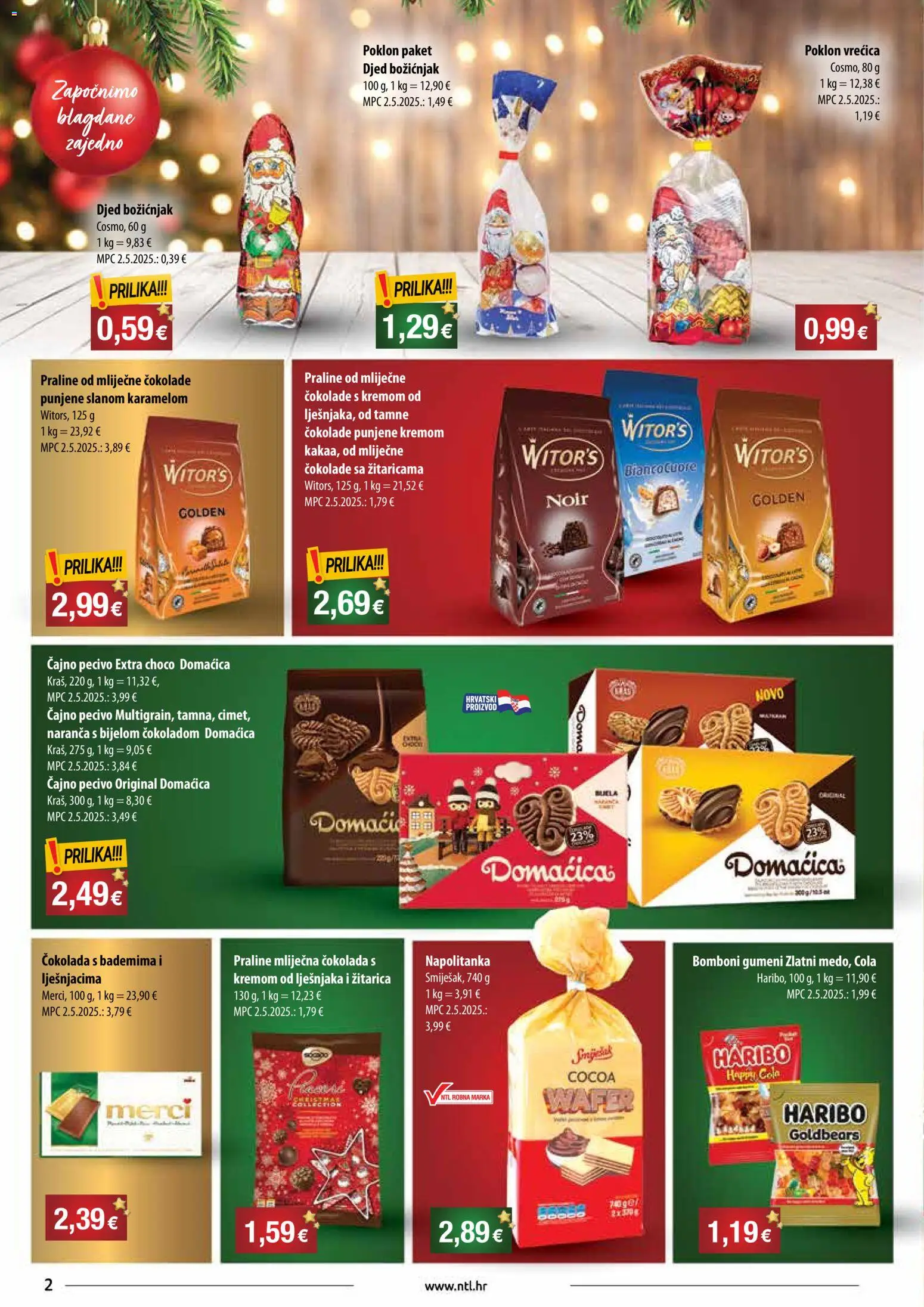 NTL katalog | vrijedi od 26.11.2025 | Stranica: 2 | Proizvodi: Praline, Čokolada, Bomboni, Pecivo