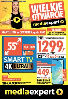 Pogląd oferty "Mediaexpert Gazetka - Wielkie otwarcie Sławno, Polanowska 16" - ważna od 07.08.2025