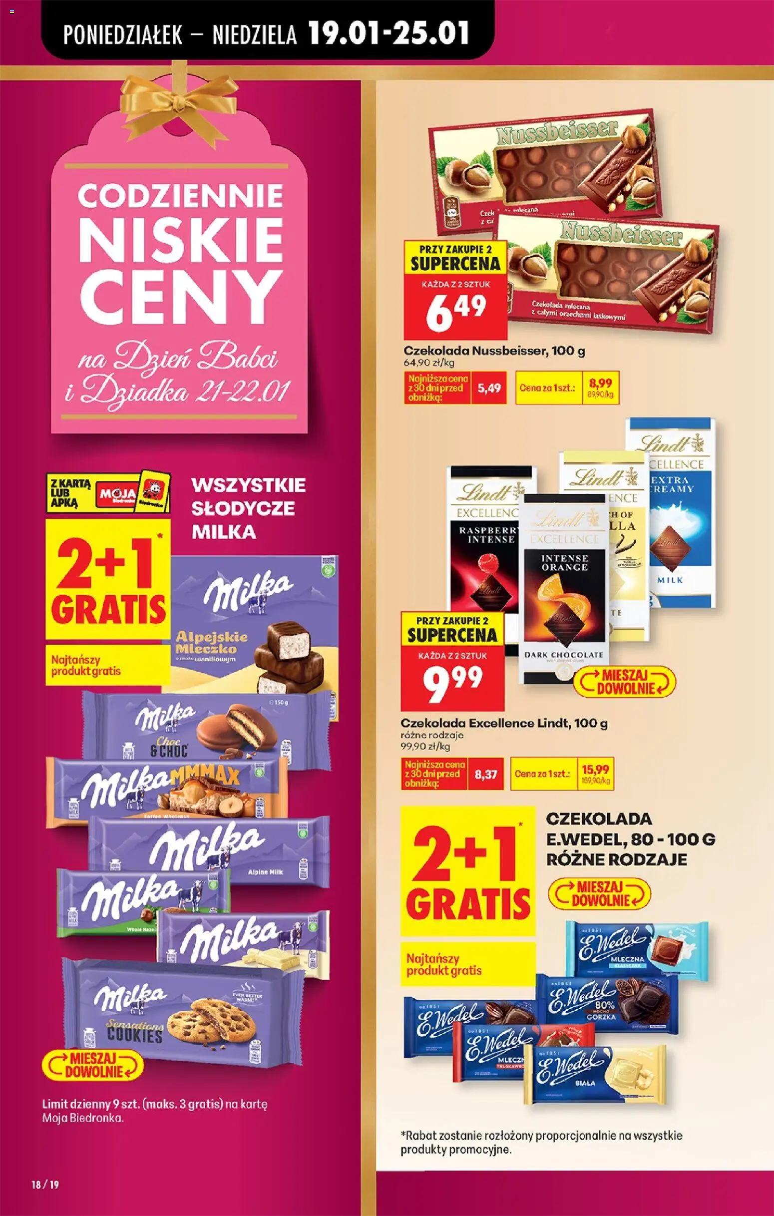 Biedronka gazetka od 19.01.2026 | Strona: 20 | Produkty: Karta, Słodycze, Czekolada milka, Milka
