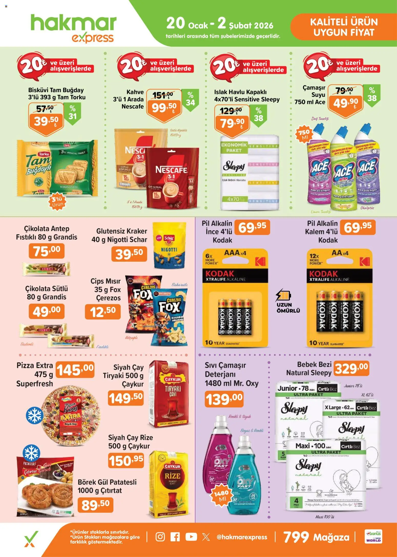 Hakmar Express Salı Aktüel Ürünler - 20.01.2026 tarihinden itibaren geçerlidir | Sayfa: 1 | Ürünler: Pil, Çikolata, Pizza, Mısır