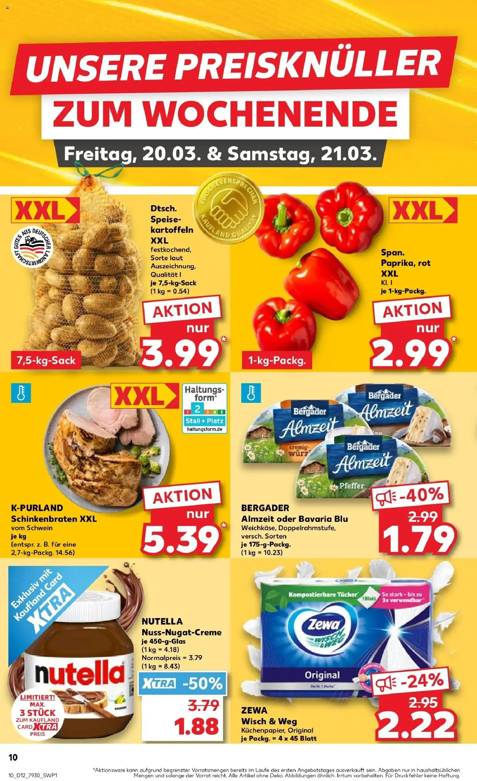 Kaufland Prospekt Braunschweig	 – gültig ab 19.03.2026 | Seite: 10 | Produkte: Zewa, Nutella, Kartoffeln, Pfeffer