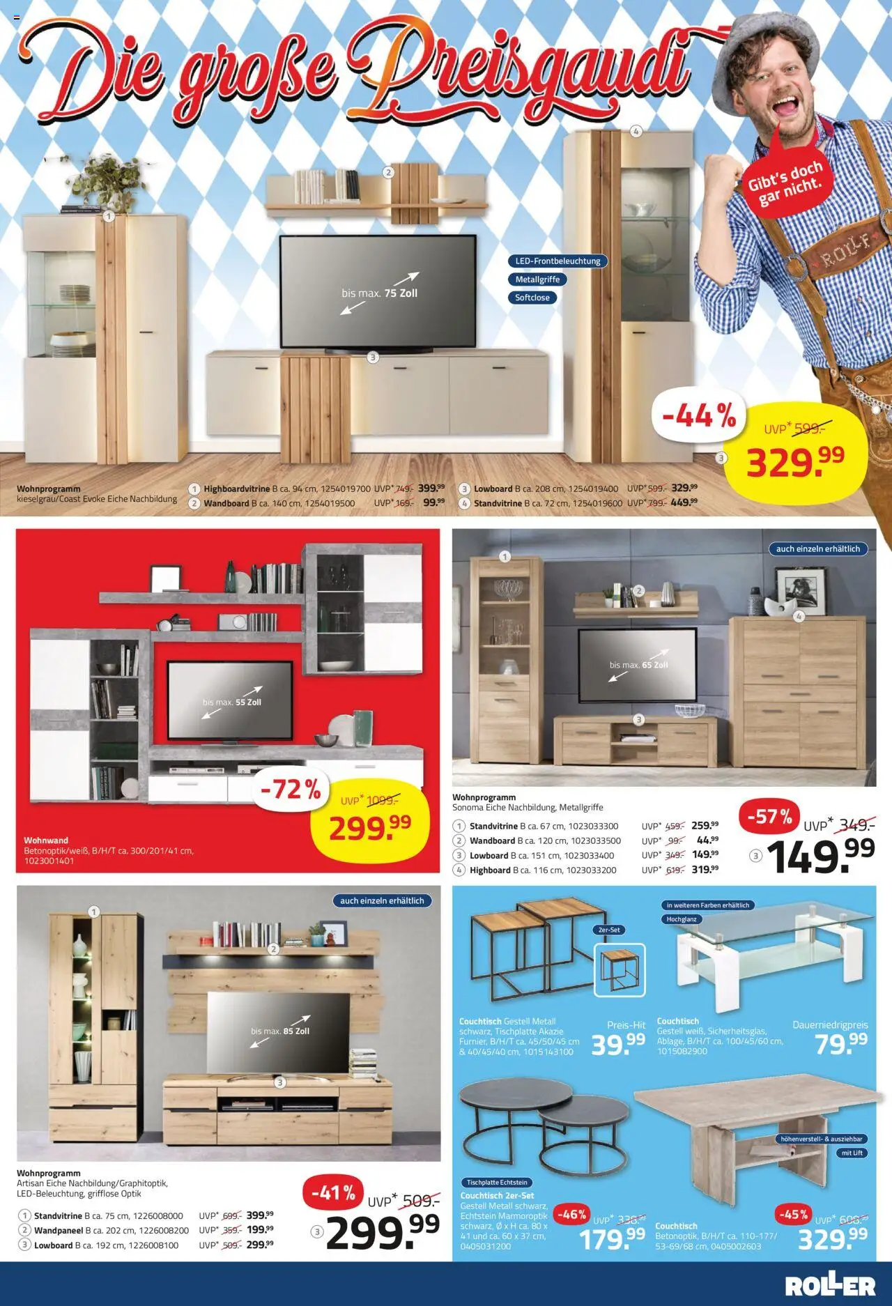 Roller Prospekt 	 – gültig ab 28.09.2025 | Seite: 7 | Produkte: Wohnwand, Lowboard, HIghboard, Couchtisch
