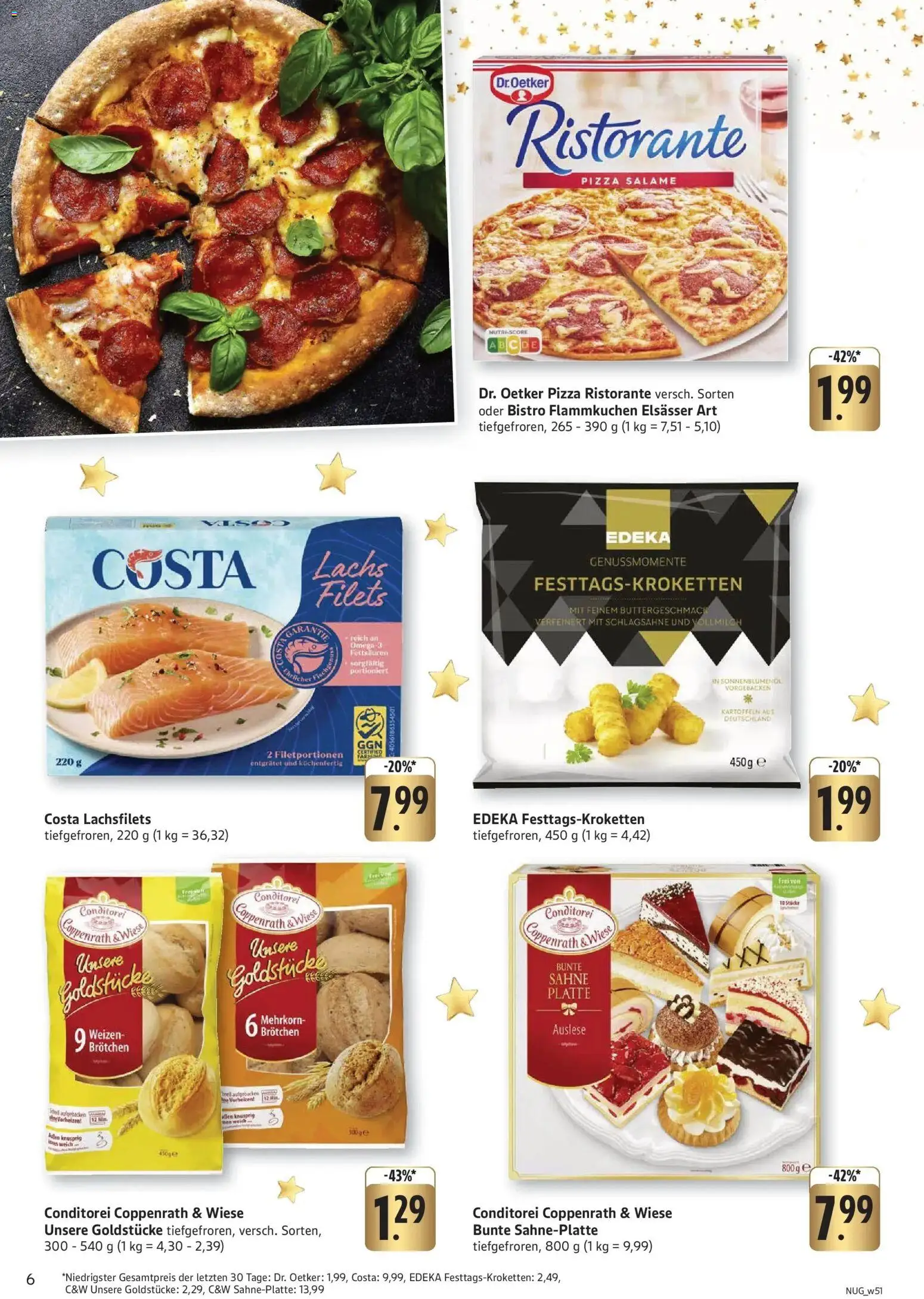 Edeka prospekt Stuttgart-Asemwald	 – gültig ab 14.12.2025 | Seite: 6 | Produkte: Schlagsahne, Lachs, Kartoffeln, Pizza