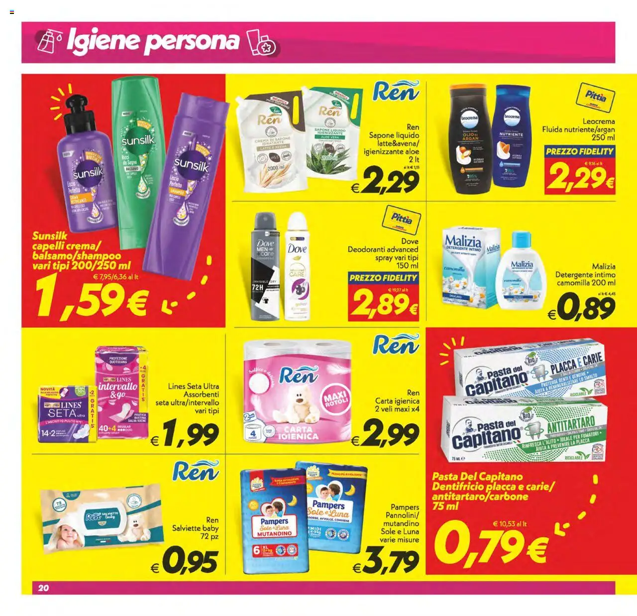 Volantino SuperConveniente del 24.07.2025 | Pagina: 20 | Prodotti: Crema, Sapone, Intimo, Pasta