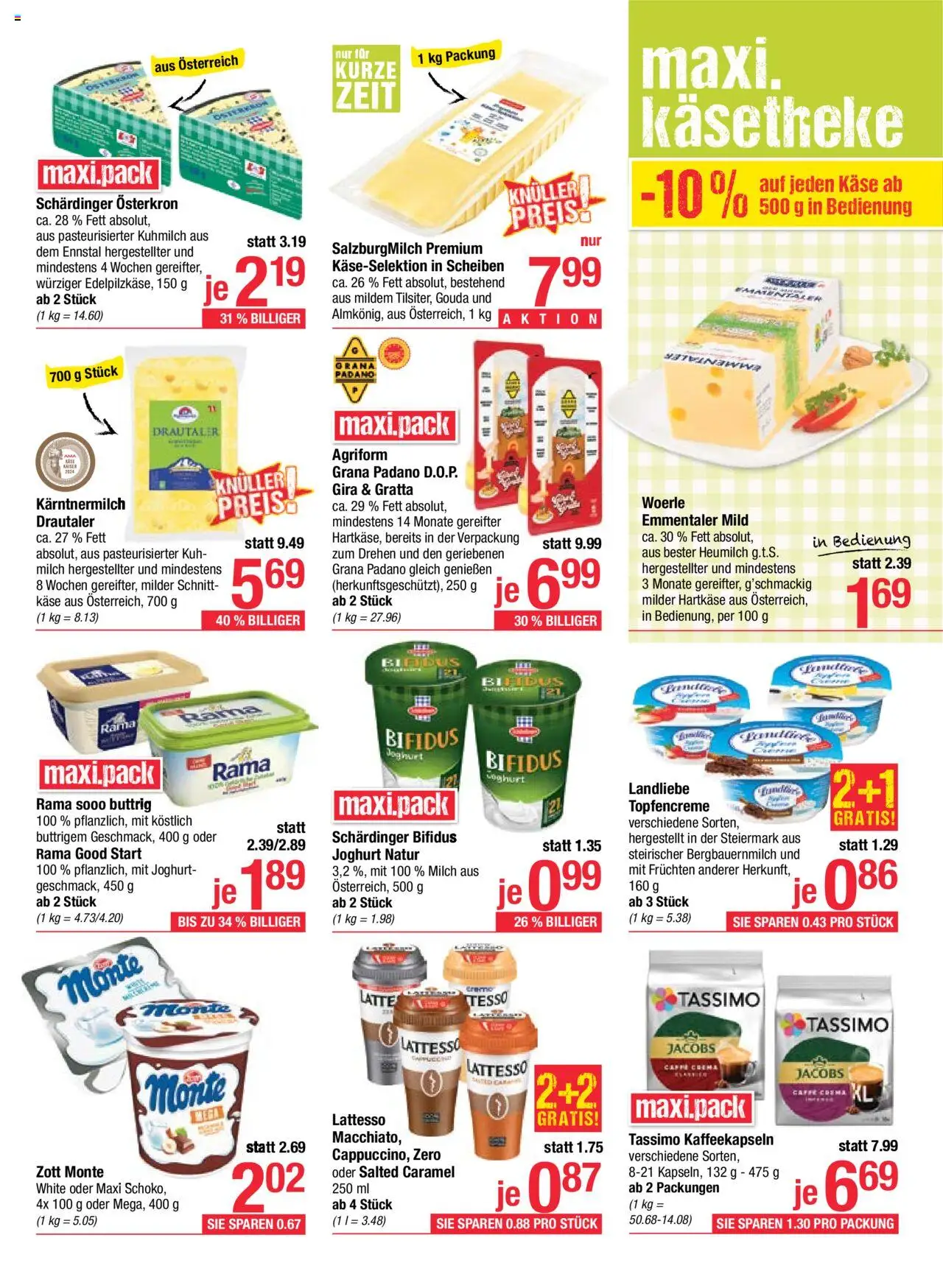 Maximarkt Flugblatt gültig ab 11.08.2025 | Seite: 9 | Produkte: Milch, Käse, Joghurt