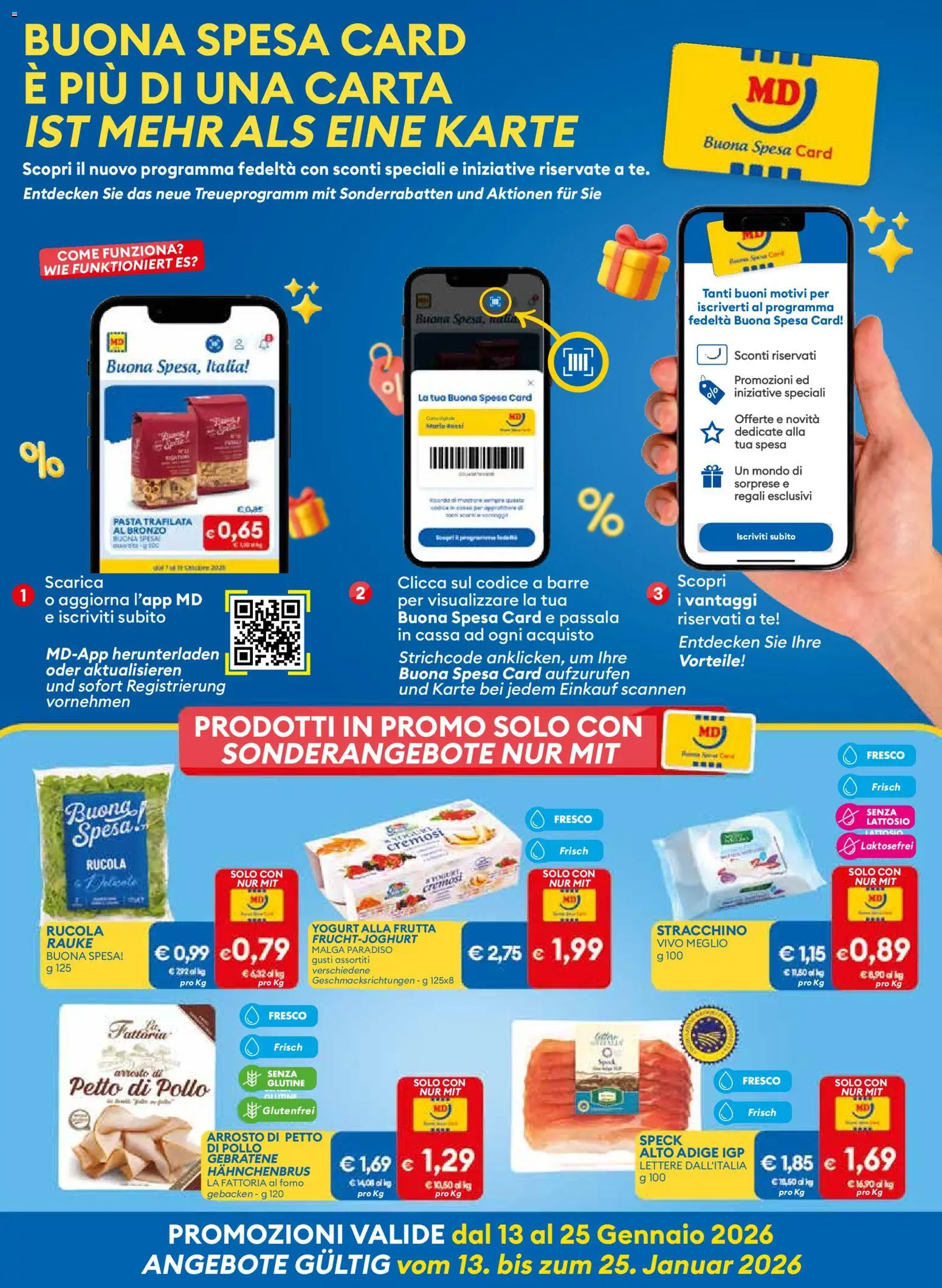 Volantino MD Discount del 13.01.2026 | Pagina: 4 | Prodotti: Yogurt, Pollo, Frutta, Stracchino