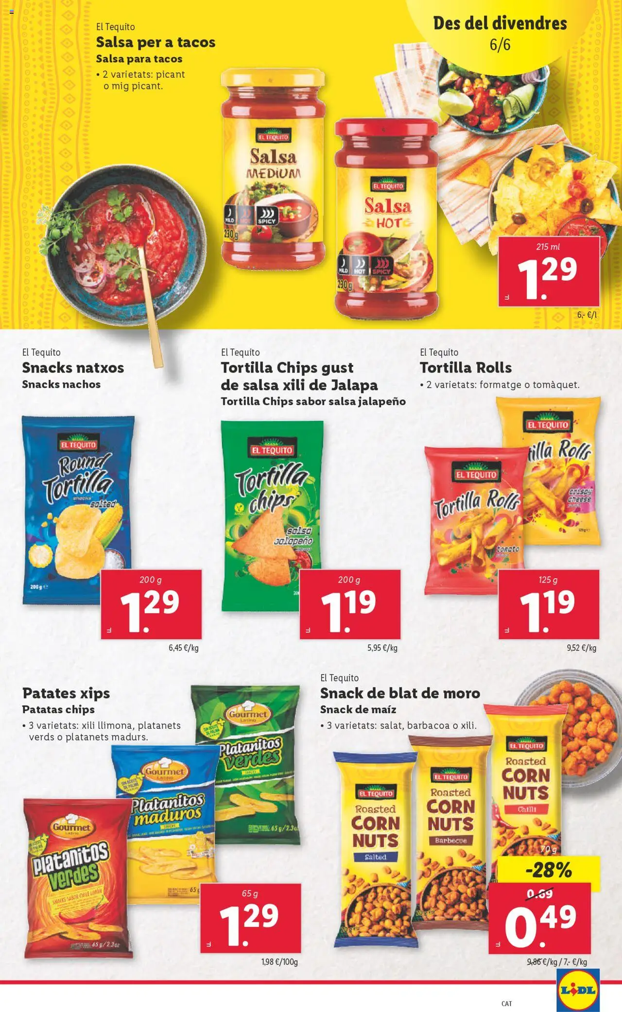 Lidl catálogo BCN │ válido desde el 02.06.2025 | Página: 27 | Productos: Καλτσάκια μισά, Tacos, Barbacoa