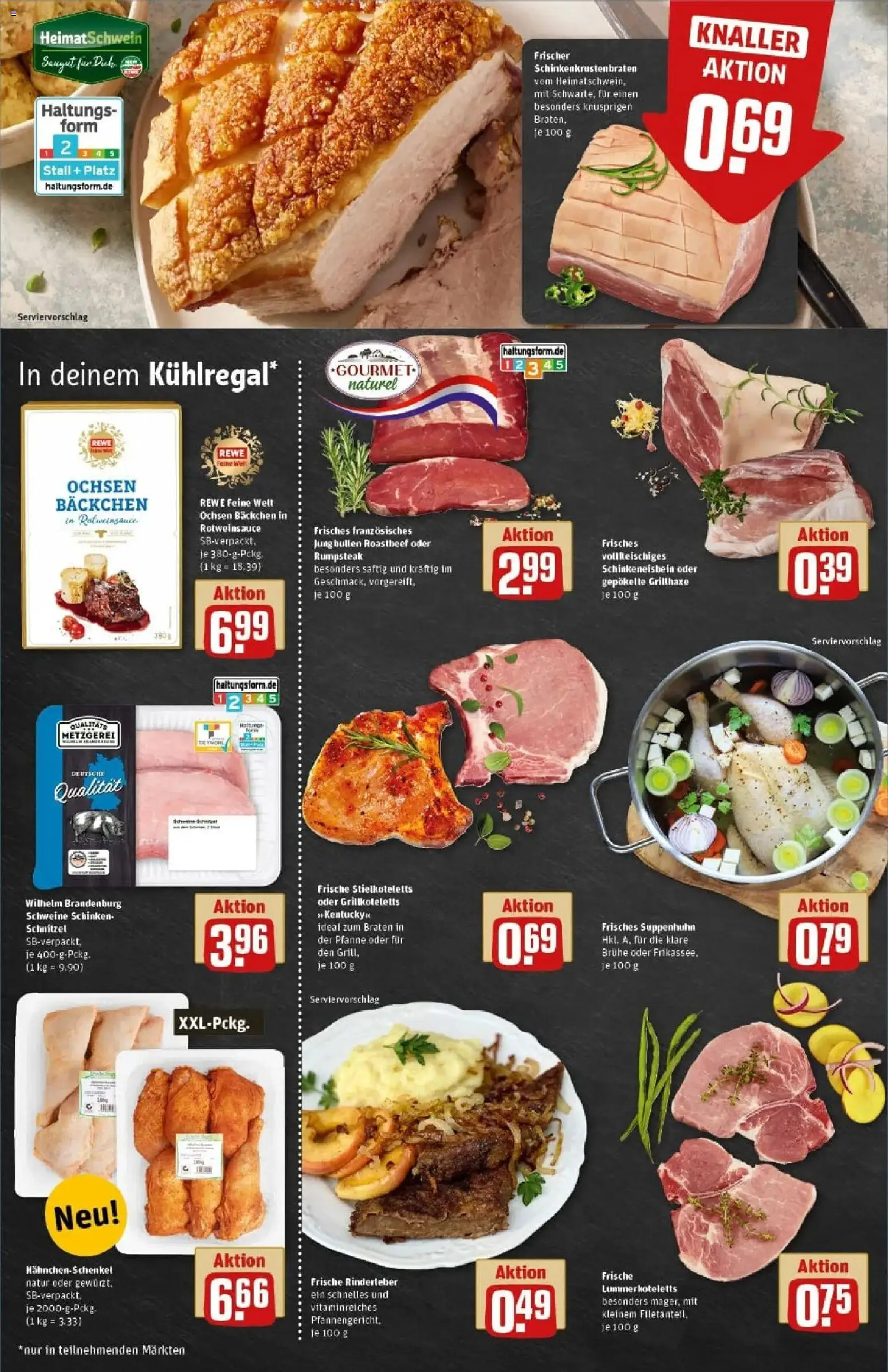 Rewe prospekt Oberhausen	 – gültig ab 23.11.2025 | Seite: 8 | Produkte: Rumpsteak, Hahnchenschenkel, Schnitzel, Roastbeef
