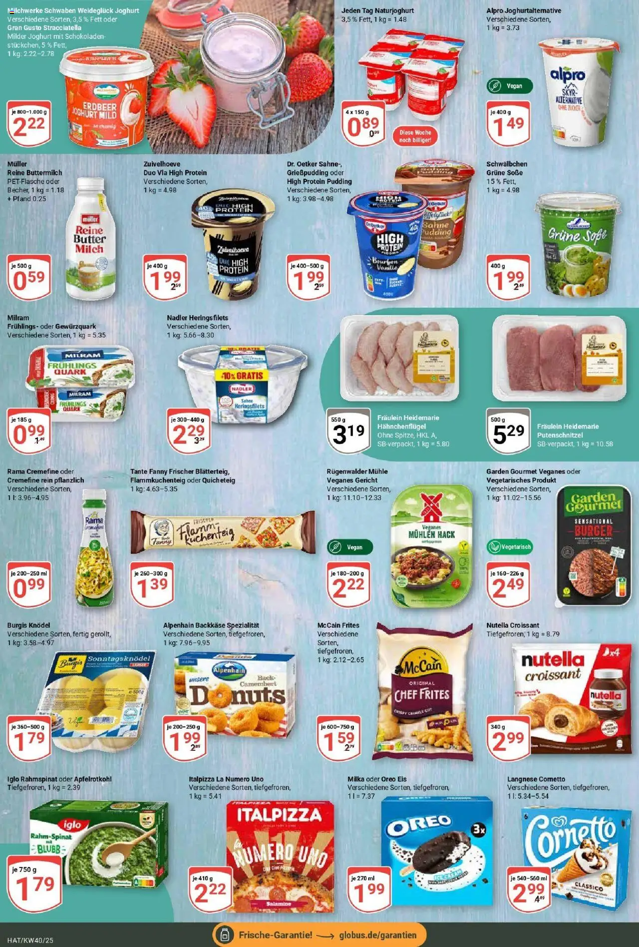 Globus prospekt Hattersheim	 – gültig ab 28.09.2025 | Seite: 13 | Produkte: High protein pudding, Milch, Croissant, Soße