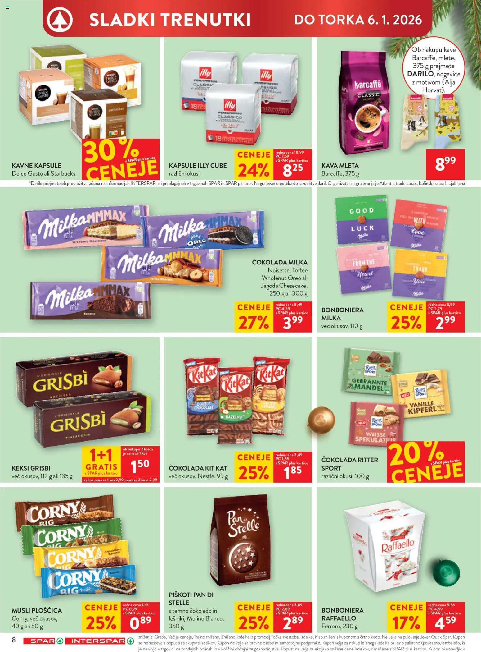 Novi Spar katalog ponudbe – veljaven od 27.12.2025 | Stran: 18 | Izdelki: Keksi, Kos, Kava, Piskoti