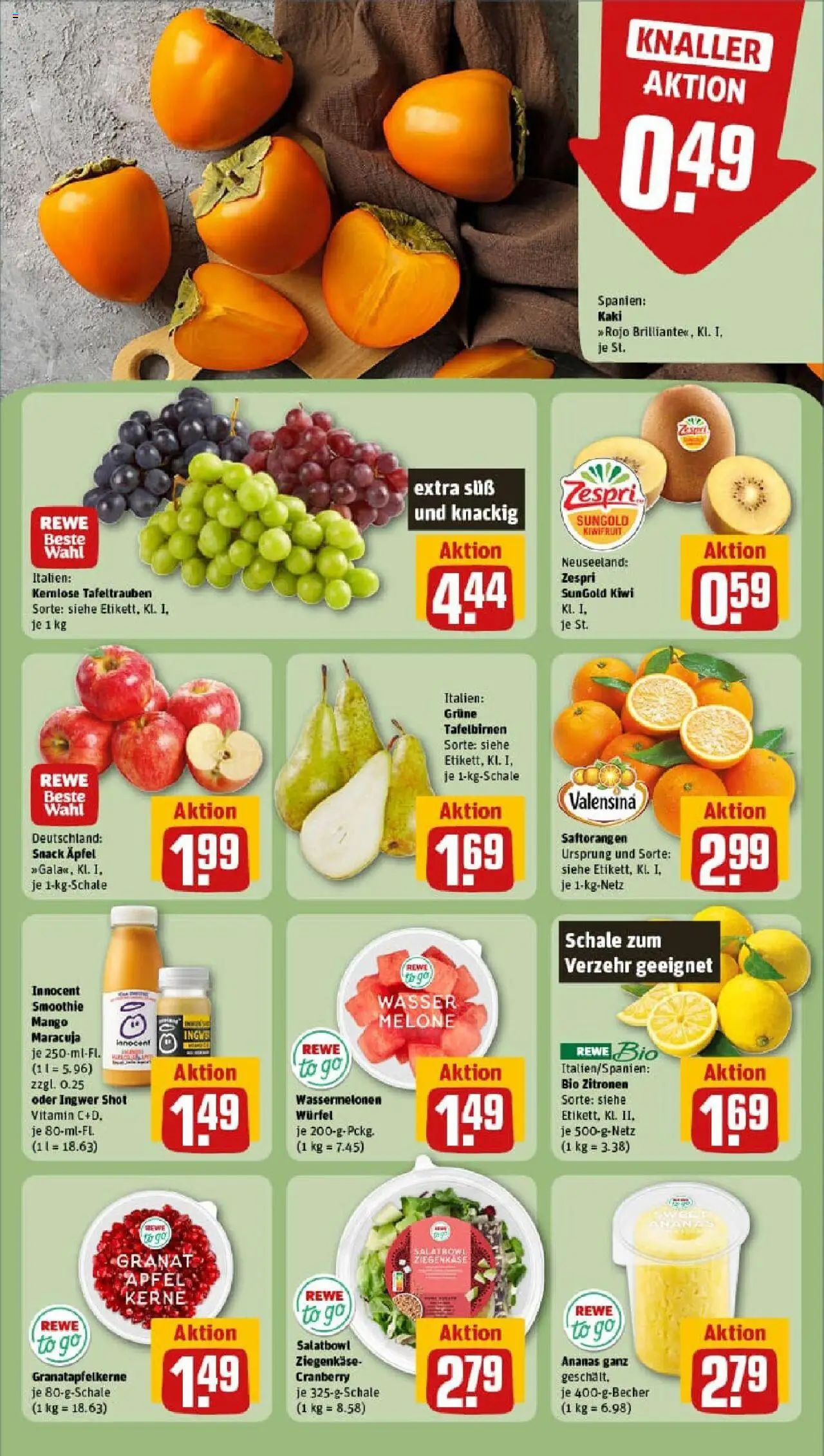 Rewe prospekt Göttingen	 – gültig ab 13.10.2025 | Seite: 6 | Produkte: Ziegenkäse, Wasser, Mango, Kaki