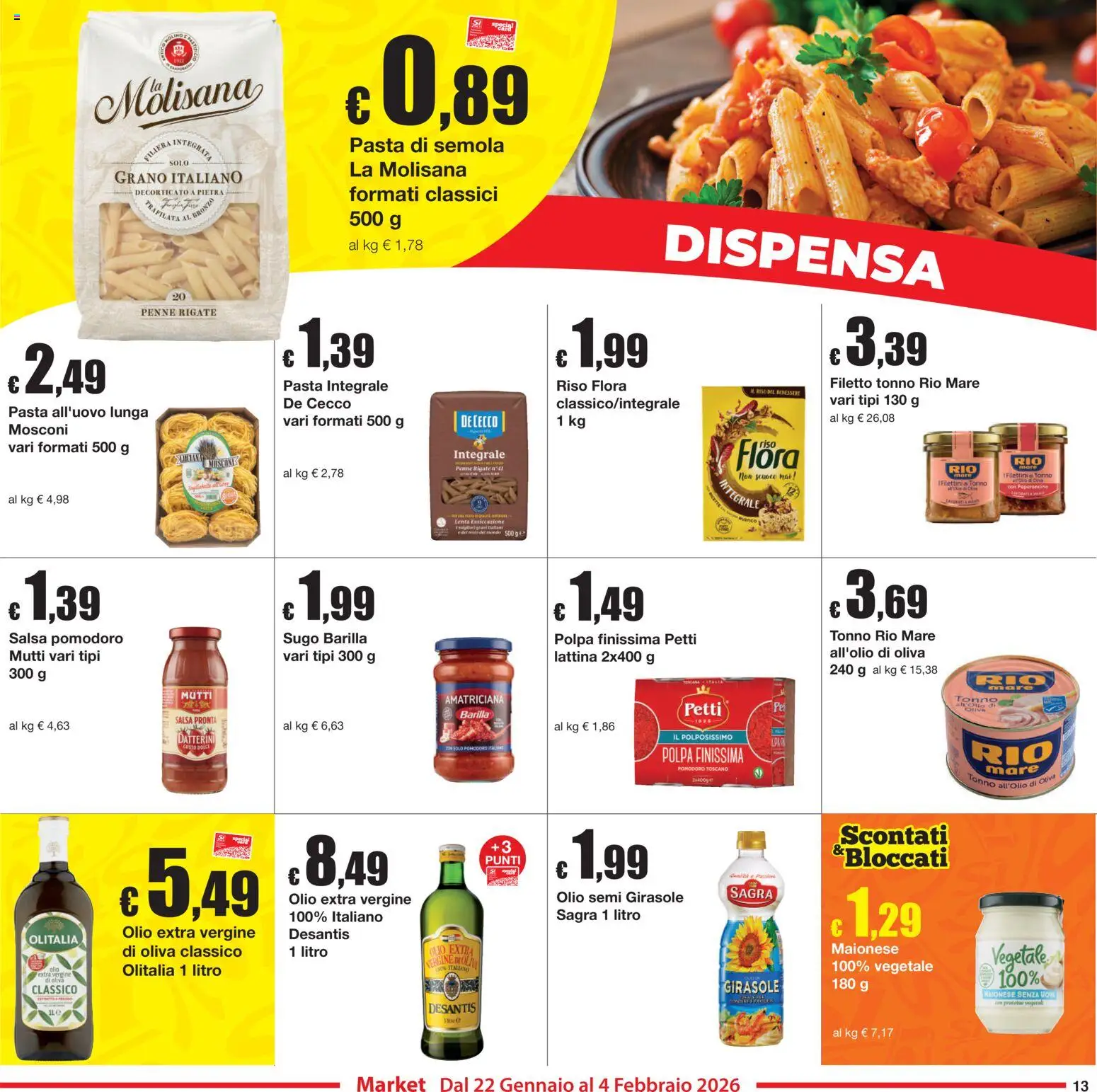 Volantino Sì con Te del 22.01.2026 | Pagina: 13 | Prodotti: Salsa, Olio, Pasta, Mutti