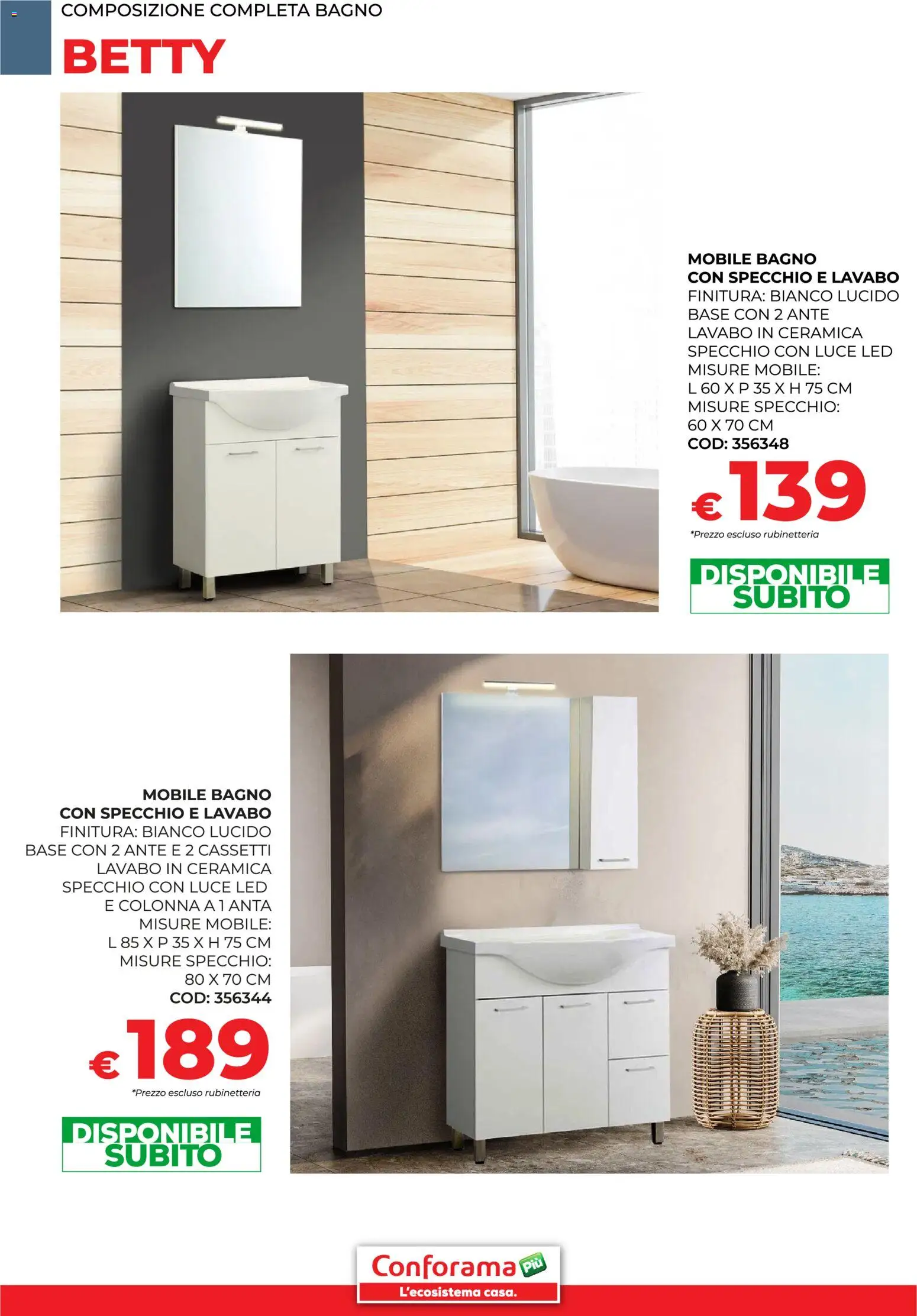 Volantino Conforama del 30.01.2026 | Pagina: 12 | Prodotti: Mobile, Bagno, Specchio