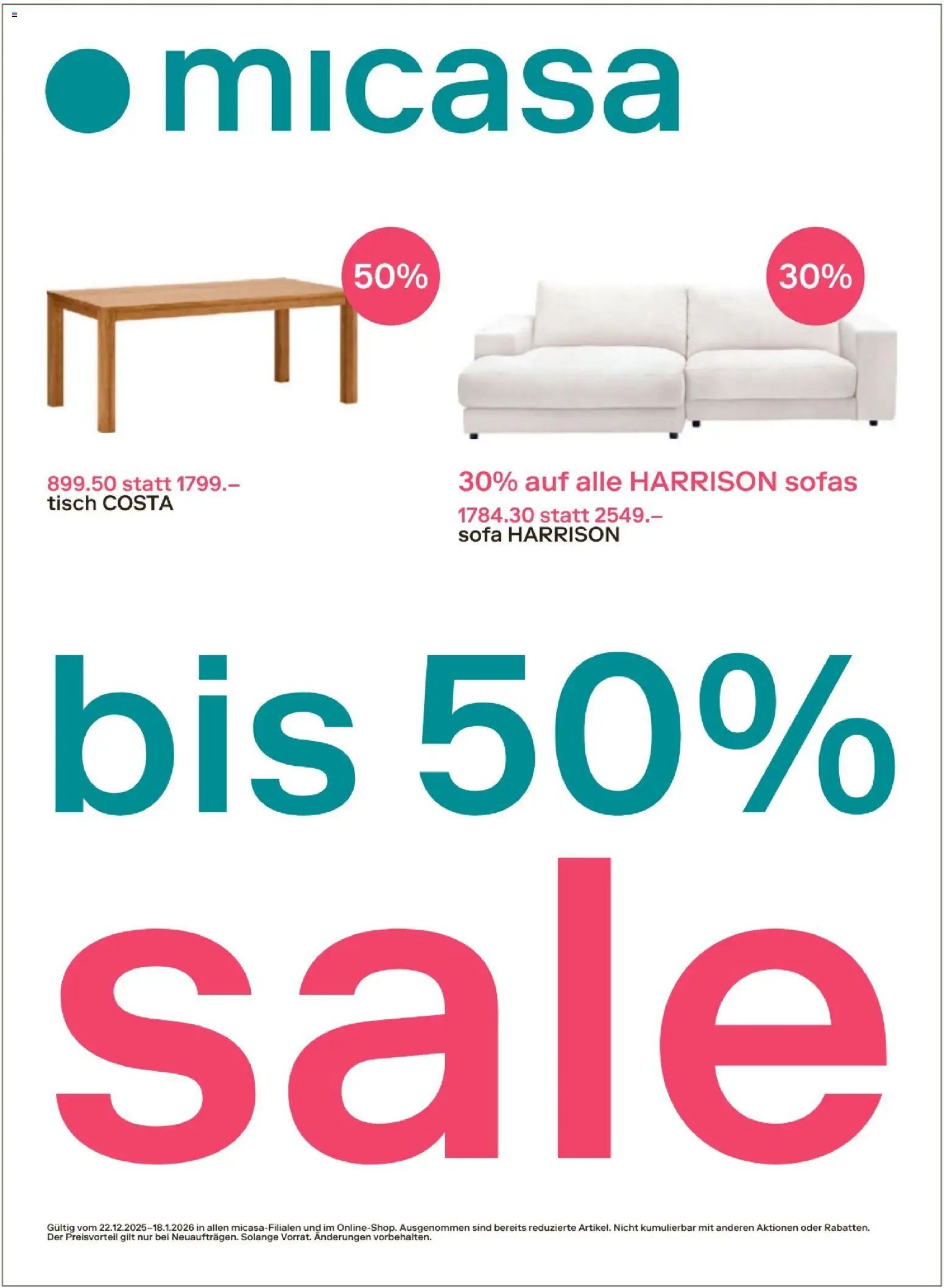 Migros Magazin – gültig ab 23.12.2025 | Seite: 26 | Produkte: Tisch, Sofa