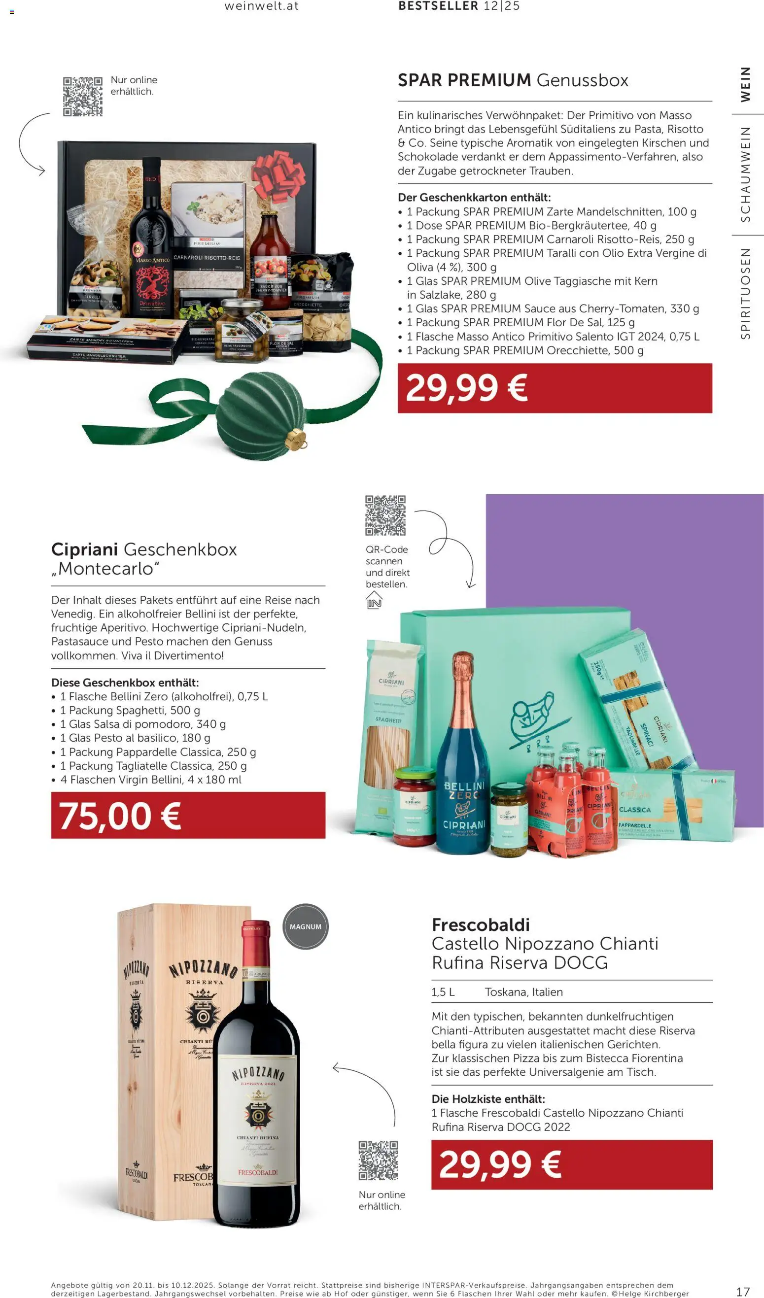 Interspar Wein Welt gültig ab 20.11.2025 | Seite: 17 | Produkte: Hajdina liszt, Schokolade, Pizza, Wein