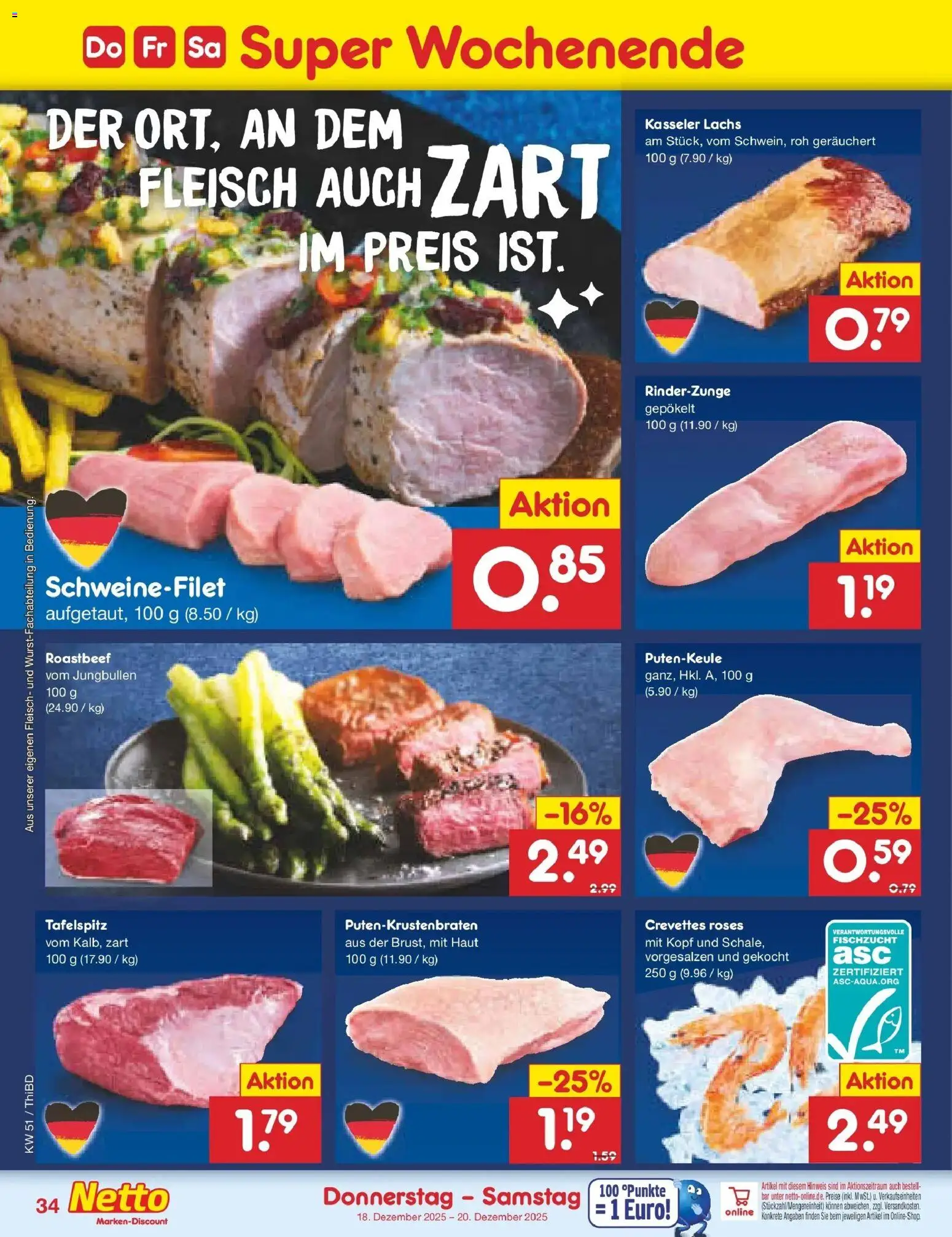 Netto Marken-Discount prospekt Thiendorf	 – gültig ab 15.12.2025 | Seite: 42 | Produkte: Roastbeef, Schweinefilet, Lachs, Fleisch