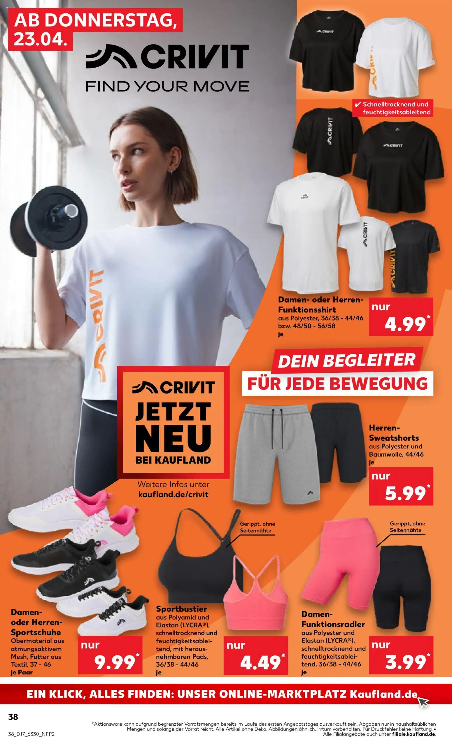 Kaufland Prospekt Kiel	 – gültig ab 23.04.2026 | Seite: 38 | Produkte: Shirt, Sweatshorts