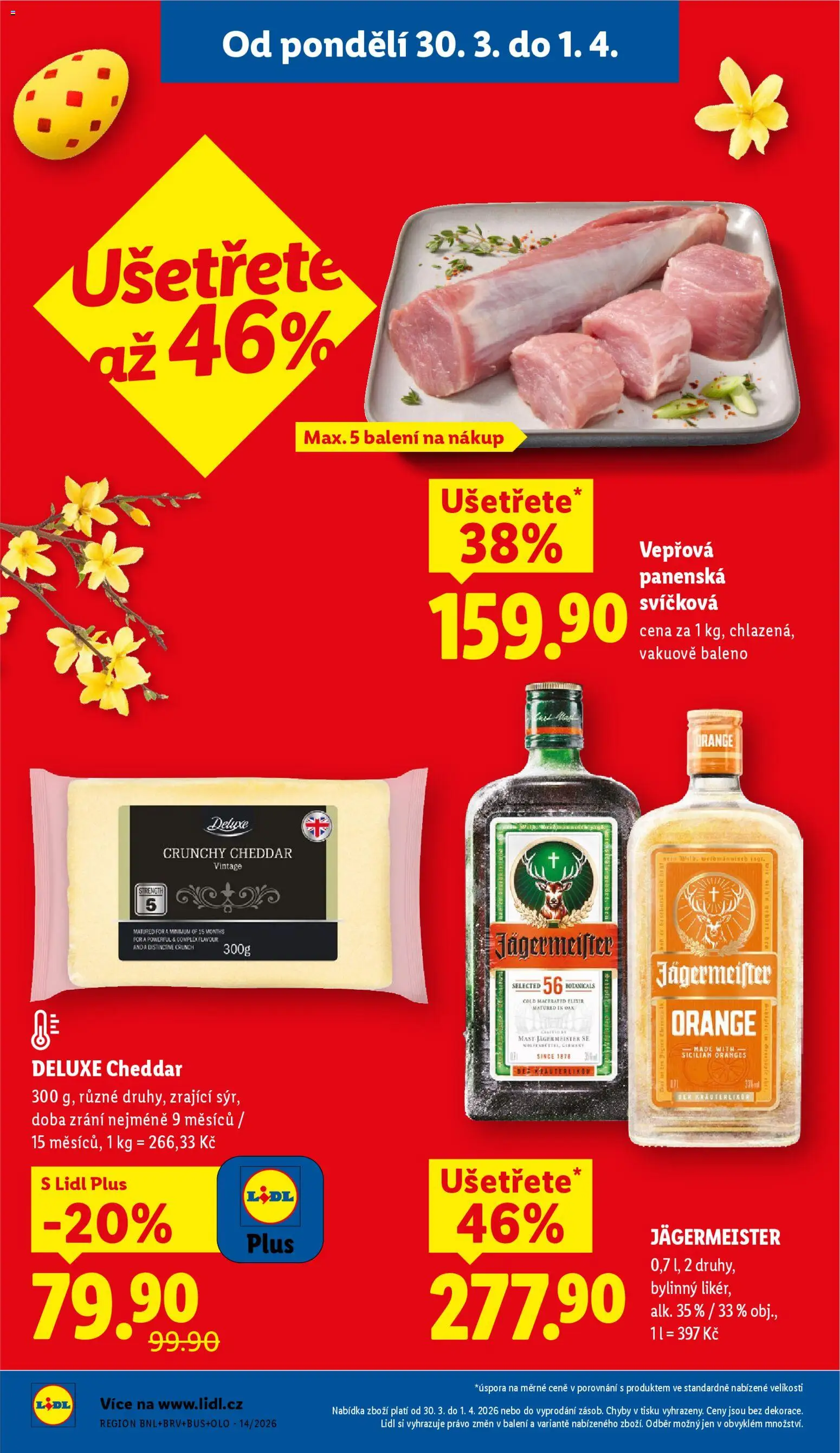 Lidl leták od 30.03.2026 | Strana: 2 | Produkty: Jägermeister, Deluxe, Cheddar