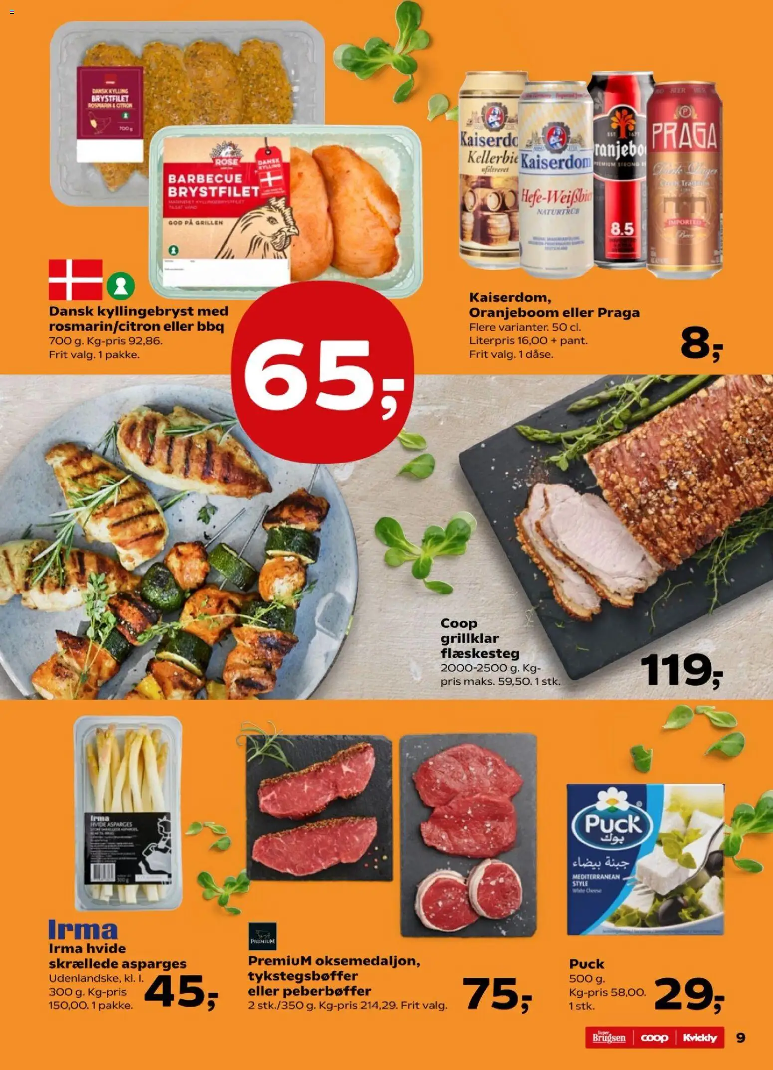 Kvickly tilbudsavis – gyldig fra 17.04.2026 | Side: 9 | Produkter: Flæskesteg, Asparges