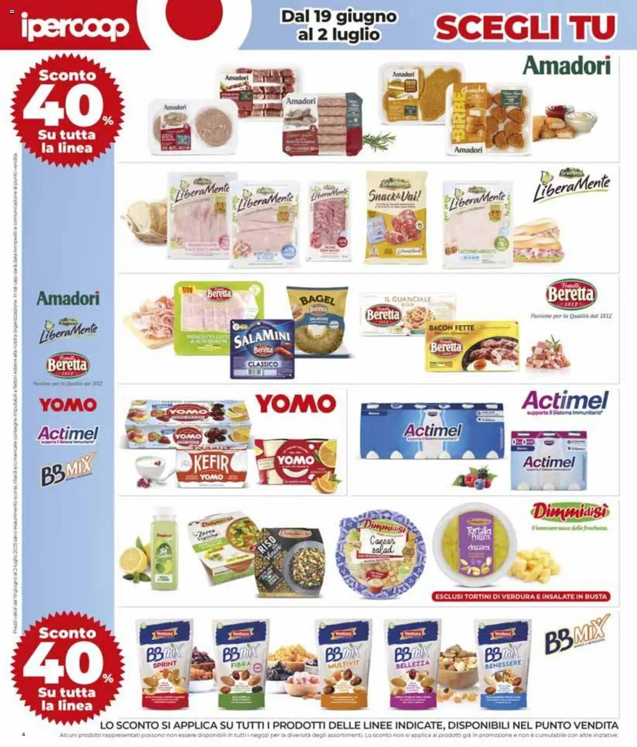 Volantino Ipercoop del 19.06.2025 | Pagina: 4 | Prodotti: Salmone, Riso, Data, Guanciale