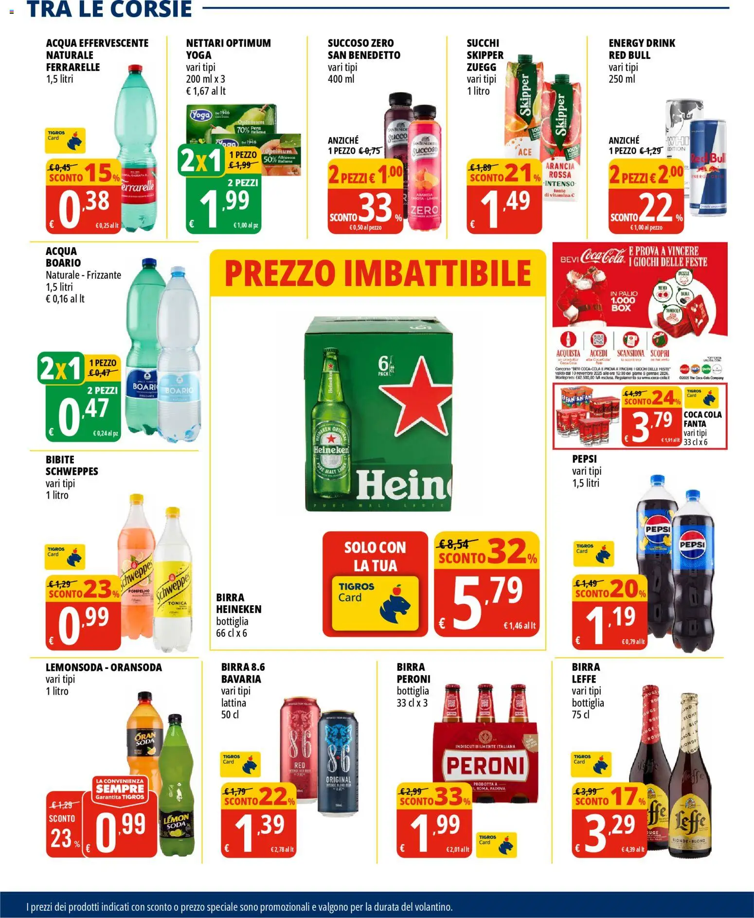 Volantino Tigros del 12.11.2025 | Pagina: 18 | Prodotti: Acqua, The, Ferrarelle, Coca Cola