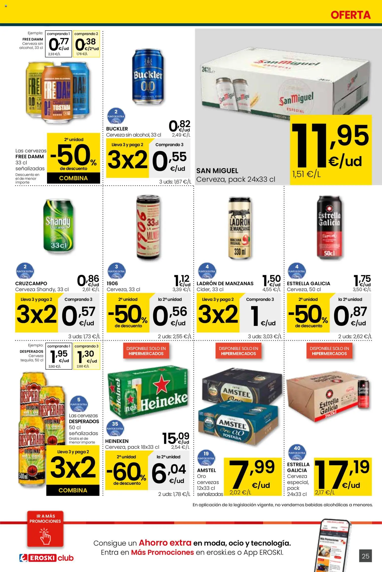 Eroski folleto │ válido desde el 05.01.2026 | Página: 25 | Productos: Cerveza, Manzanas, Παρμεζάνα, Σπανάκι
