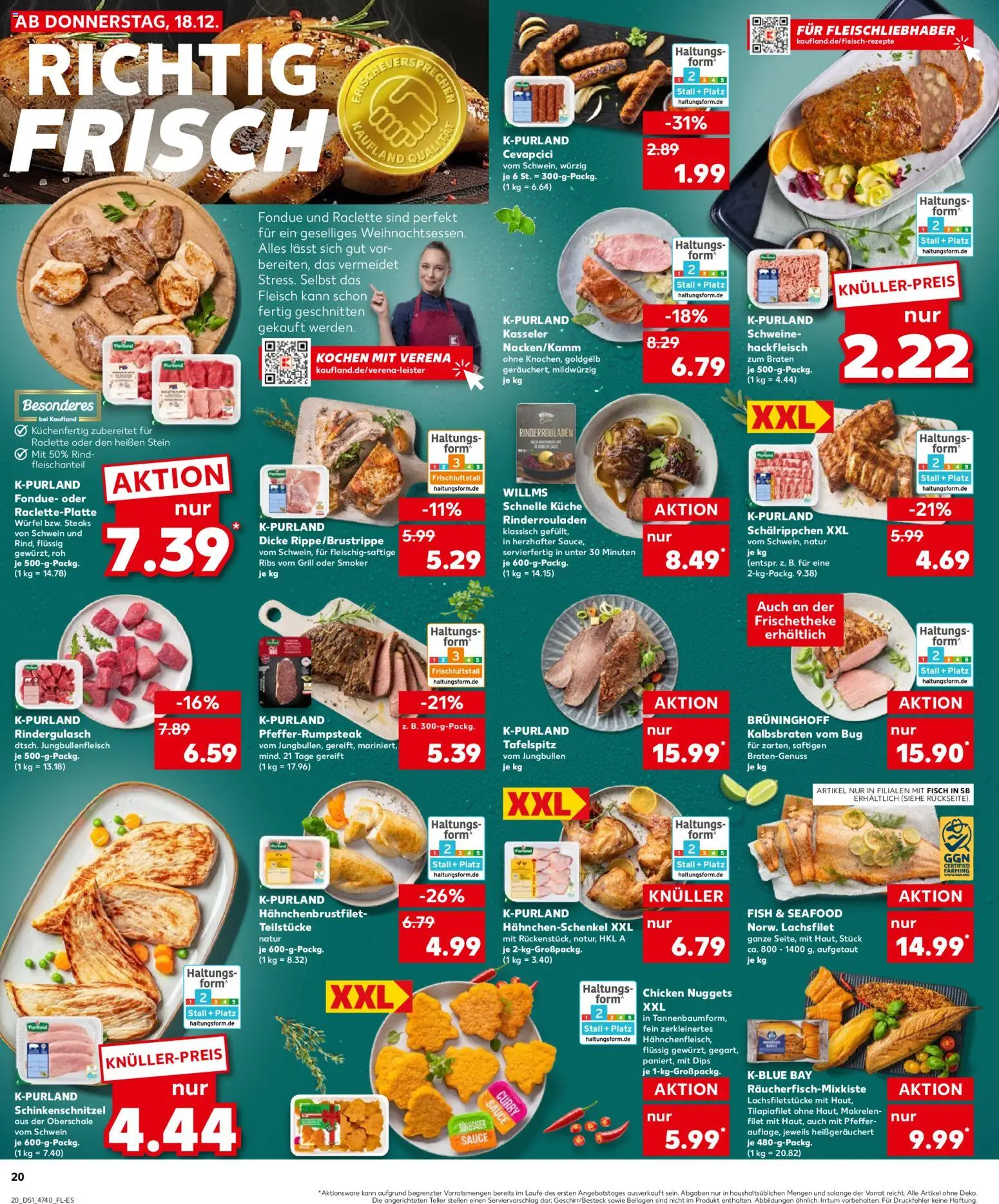 Kaufland prospekt Hannover	 – gültig ab 21.12.2025 | Seite: 20 | Produkte: Rinderrouladen, Küche, Schnitzel, Hackfleisch