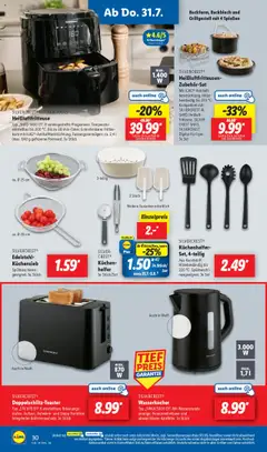Lidl - Hessen - gültig ab dem 28.07.2025 | Seite: 36 | Produkte: Wasserkocher, Korb, Kuchen, Heißluftfritteuse