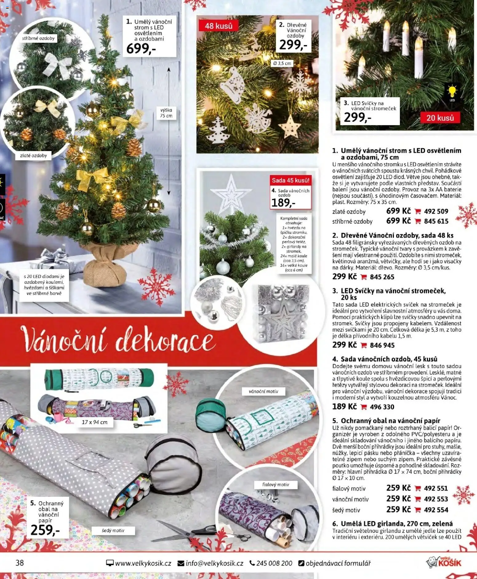 Velký Košík katalog listopad 2025 od 01.11.2025 | Strana: 38 | Produkty: Baterie, Vánoční dekorace, LED, Dekorace